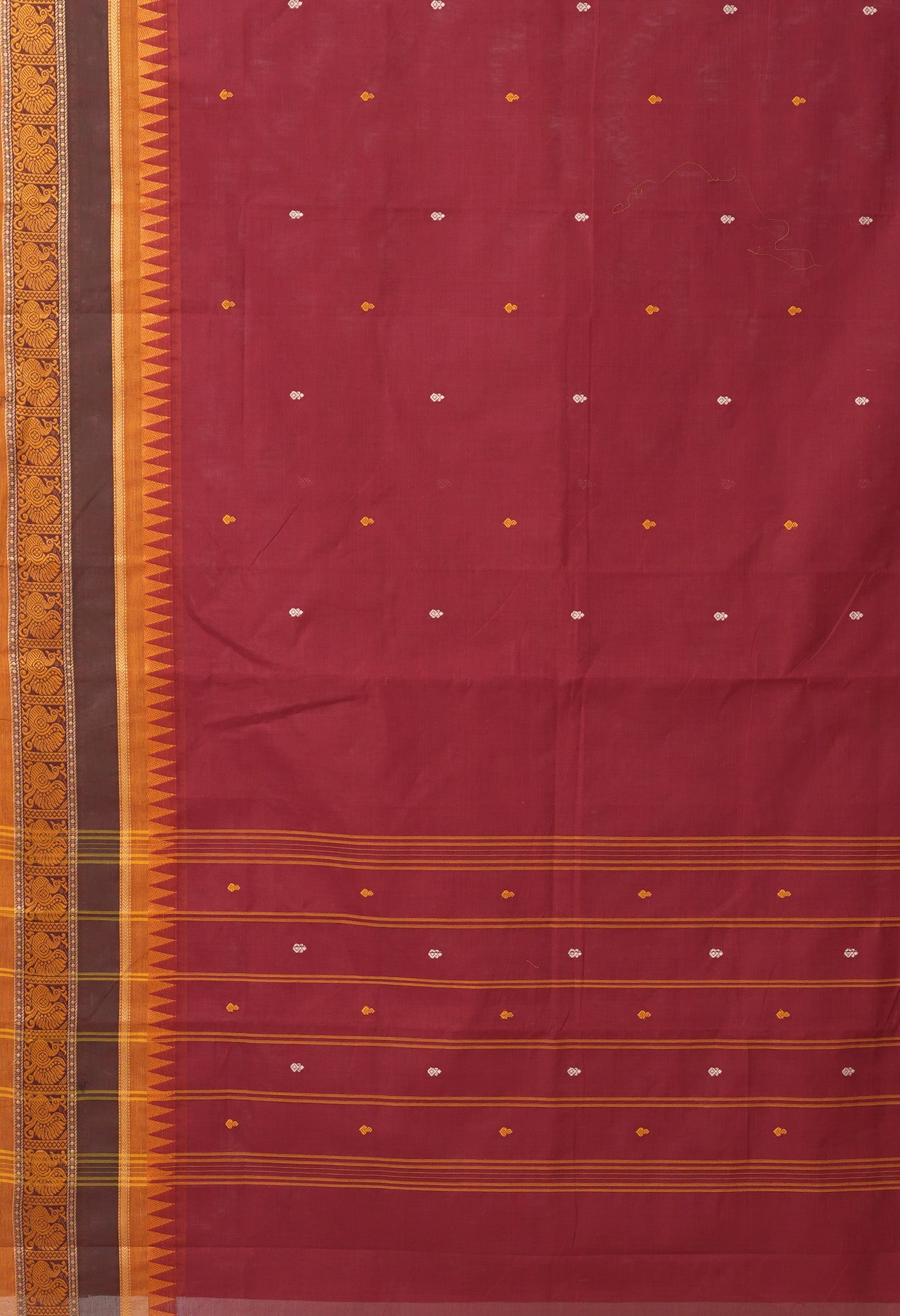 Maroon Pure Pavani Handcrafted Kanchi Cotton Saree-UNM82255