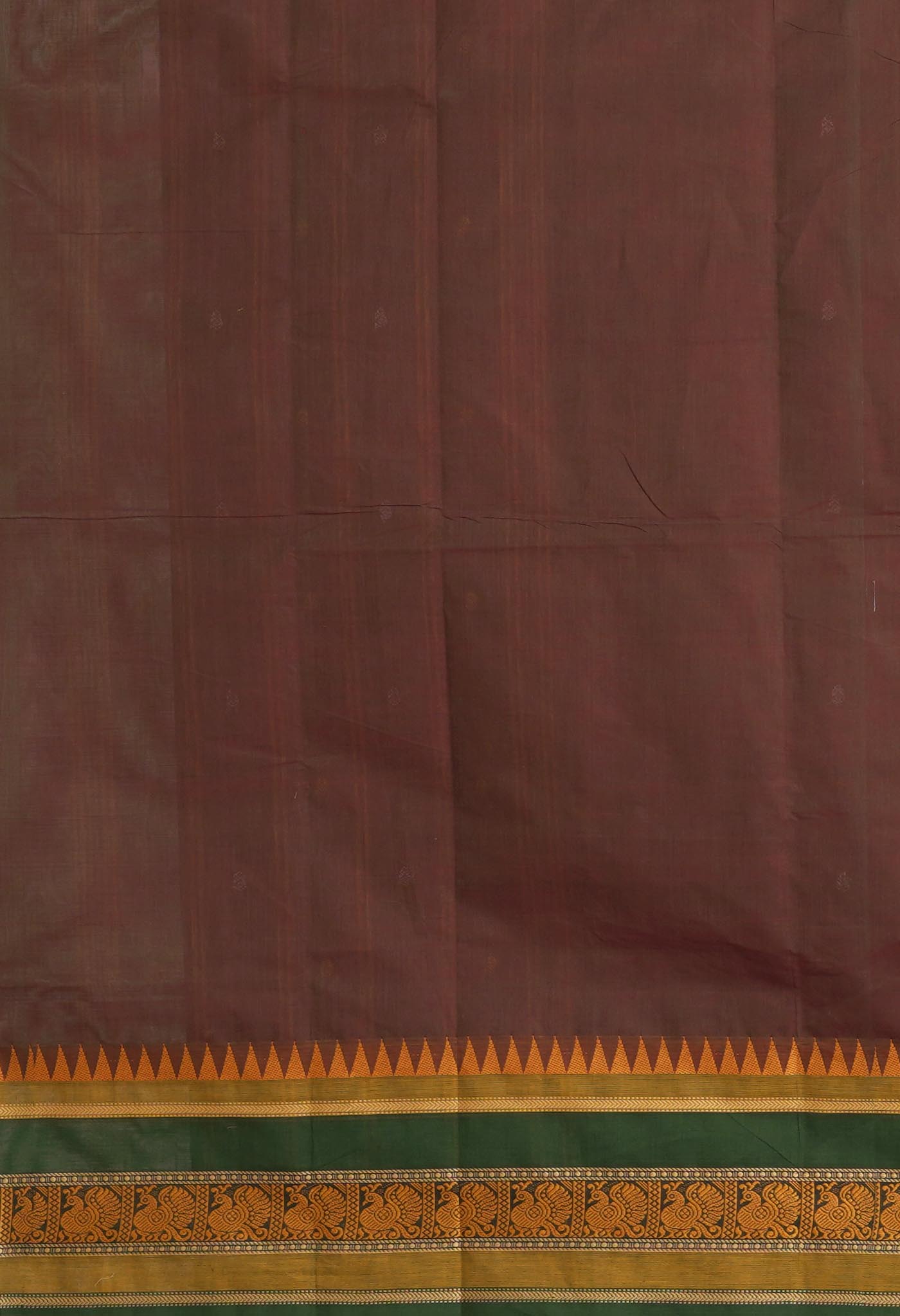 Maroon-Green Pure Pavani Handcrafted Kanchi Cotton Saree-UNM82257