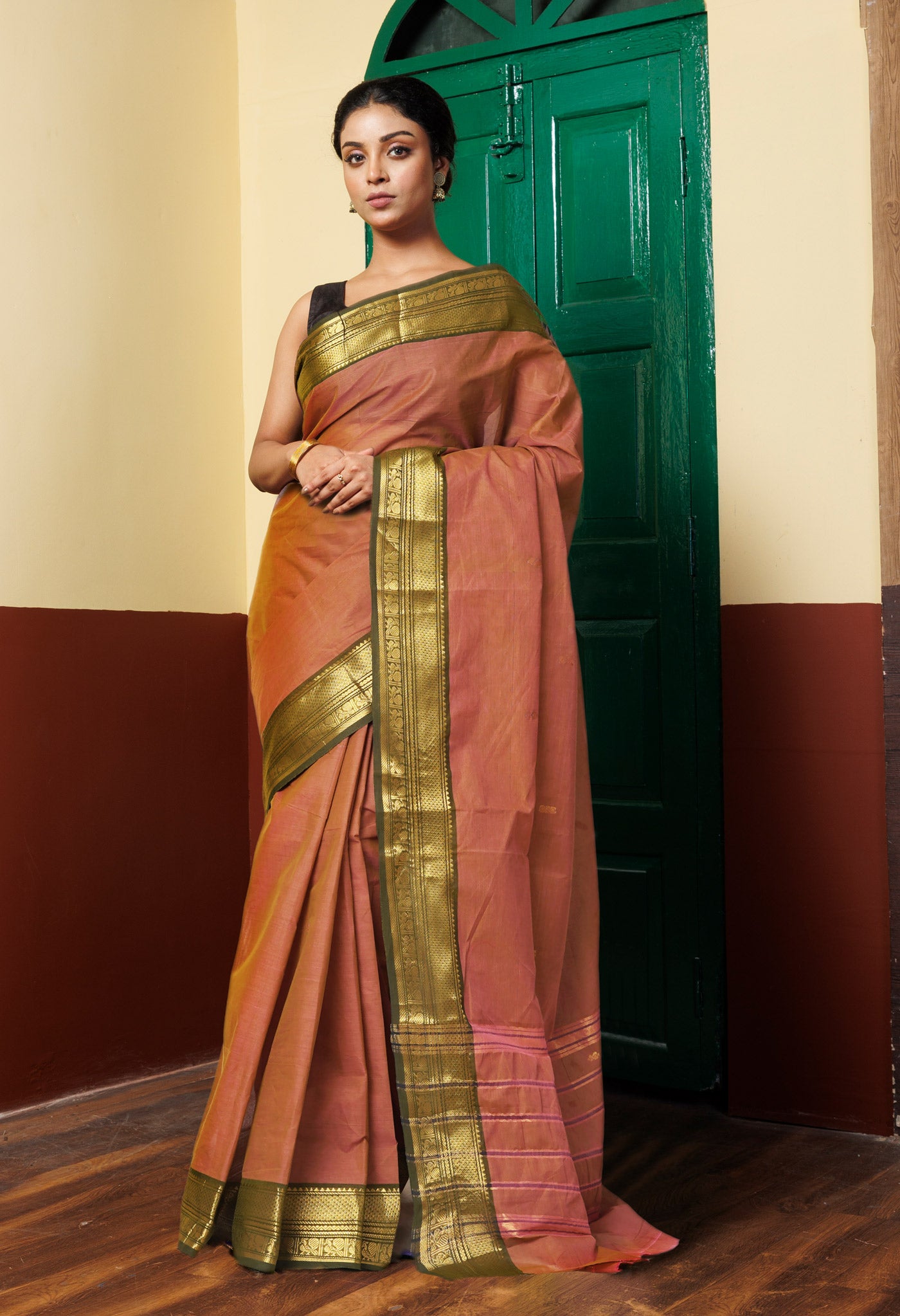 Mauve Pink Pure Pavani Handcrafted Kanchi Cotton Saree-UNM82266