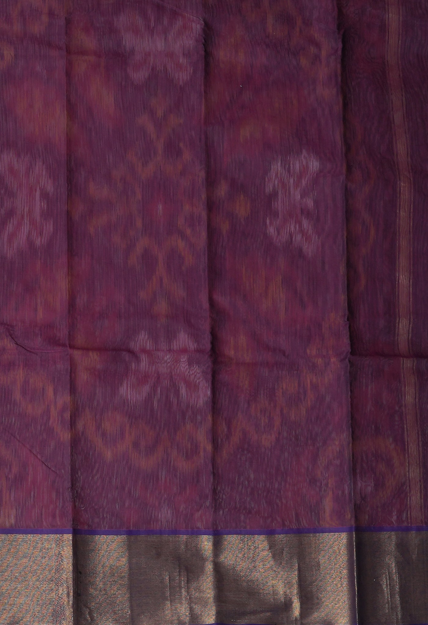 Pink-Dark Blue Pure Pochampally Cotton Silk Saree-UNM82269