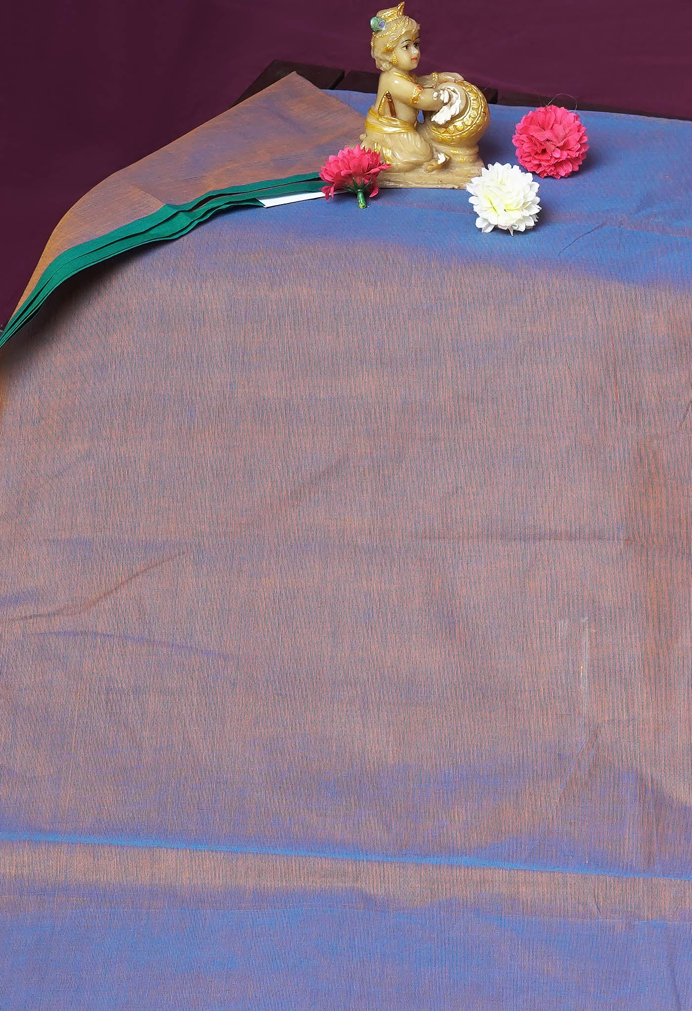 Copper Orange Pure Pavani Handcrafted Kanchi Cotton Saree-UNM82372