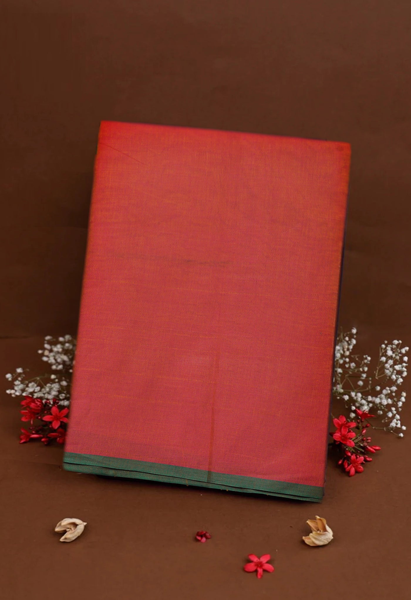 Orange Pure Pavani Handcrafted Kanchi Cotton Saree-UNM82375