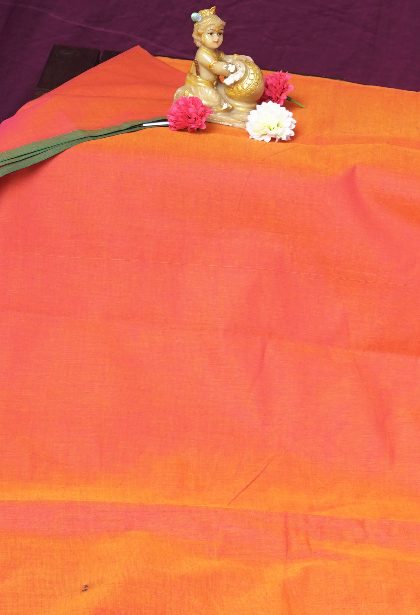 Orange Pure Pavani Handcrafted Kanchi Cotton Saree-UNM82375