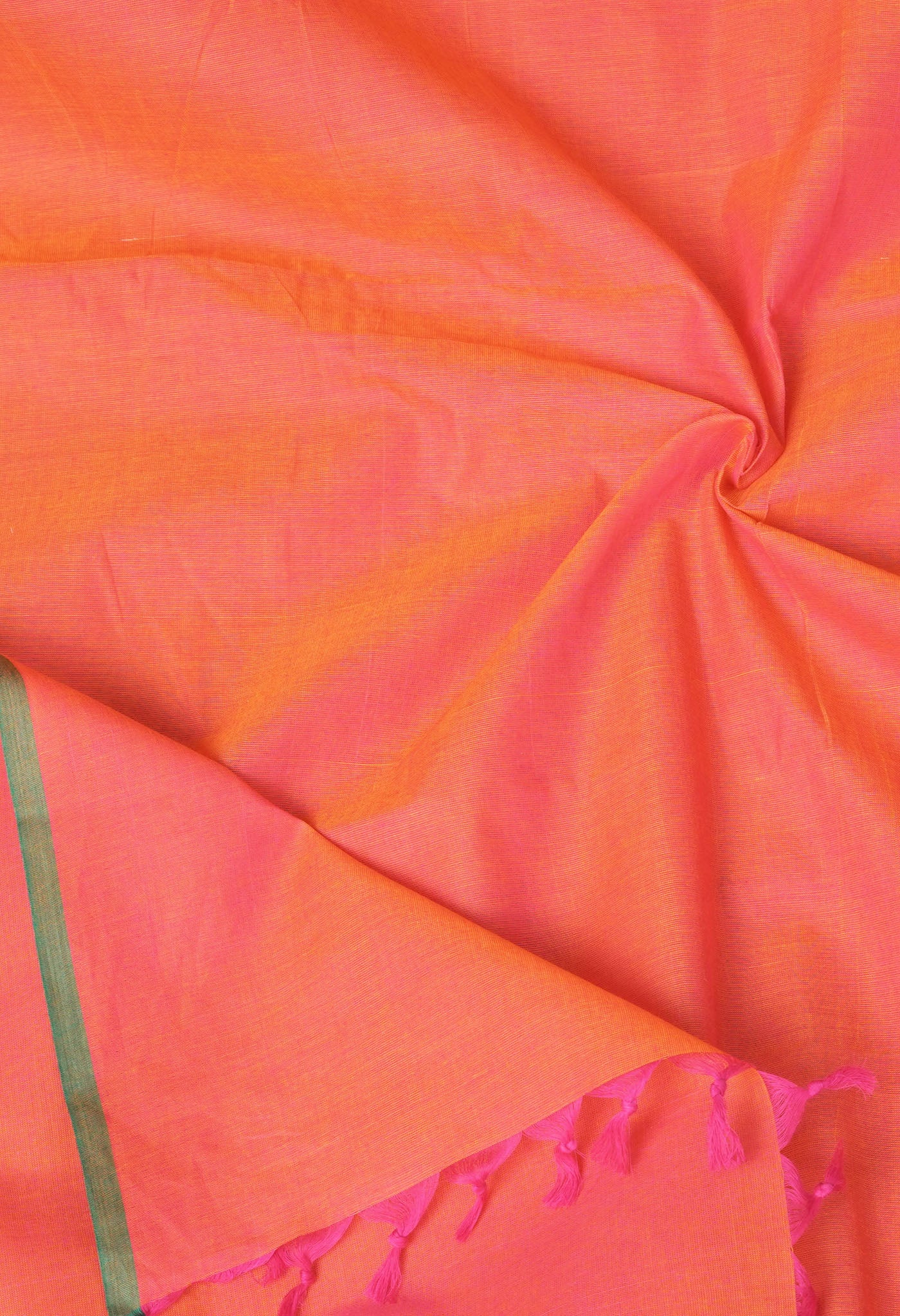 Orange Pure Pavani Handcrafted Kanchi Cotton Saree-UNM82375