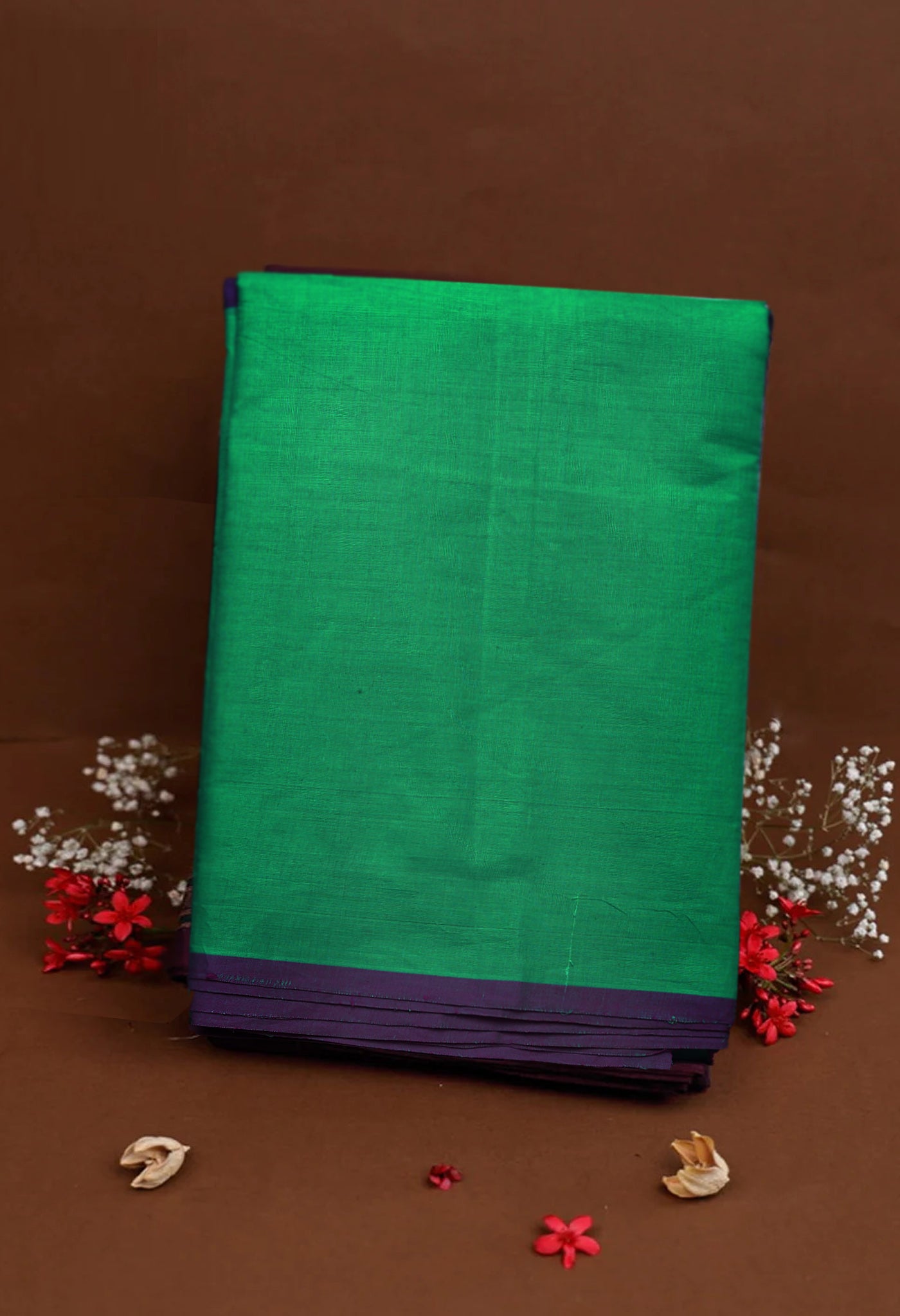 Turquoise Green Pure Pavani Handcrafted Kanchi Cotton Saree-UNM82376