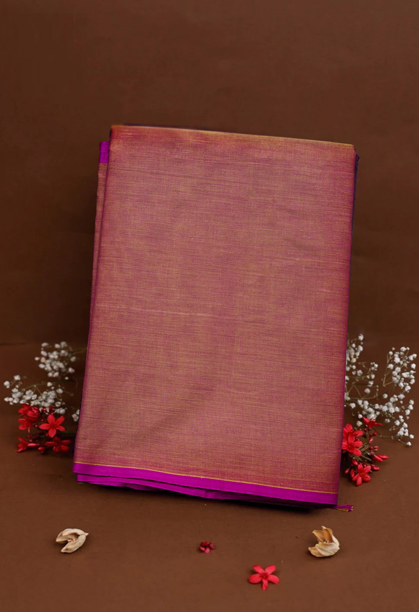 Brown Pure Pavani Handcrafted Kanchi Cotton Saree-UNM82377