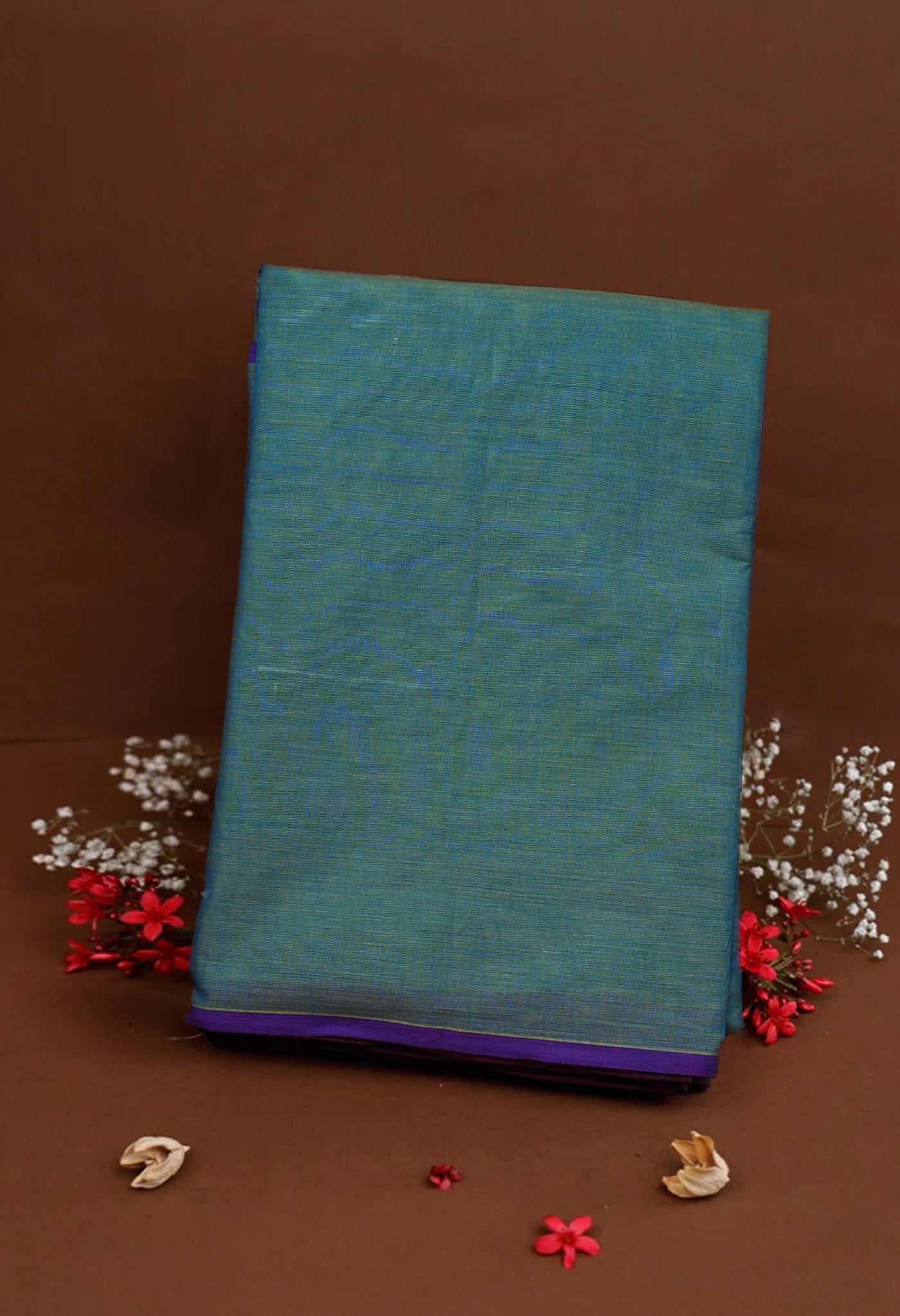 Light Blue Pure Pavani Handcrafted Kanchi Cotton Saree-UNM82384