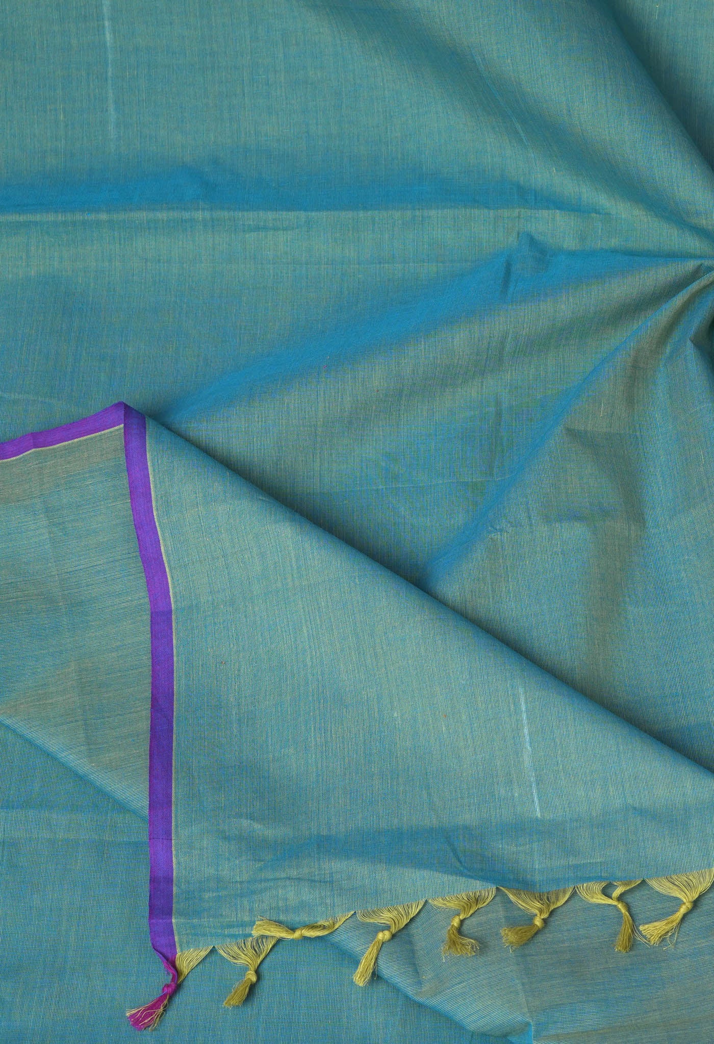 Light Blue Pure Pavani Handcrafted Kanchi Cotton Saree-UNM82384