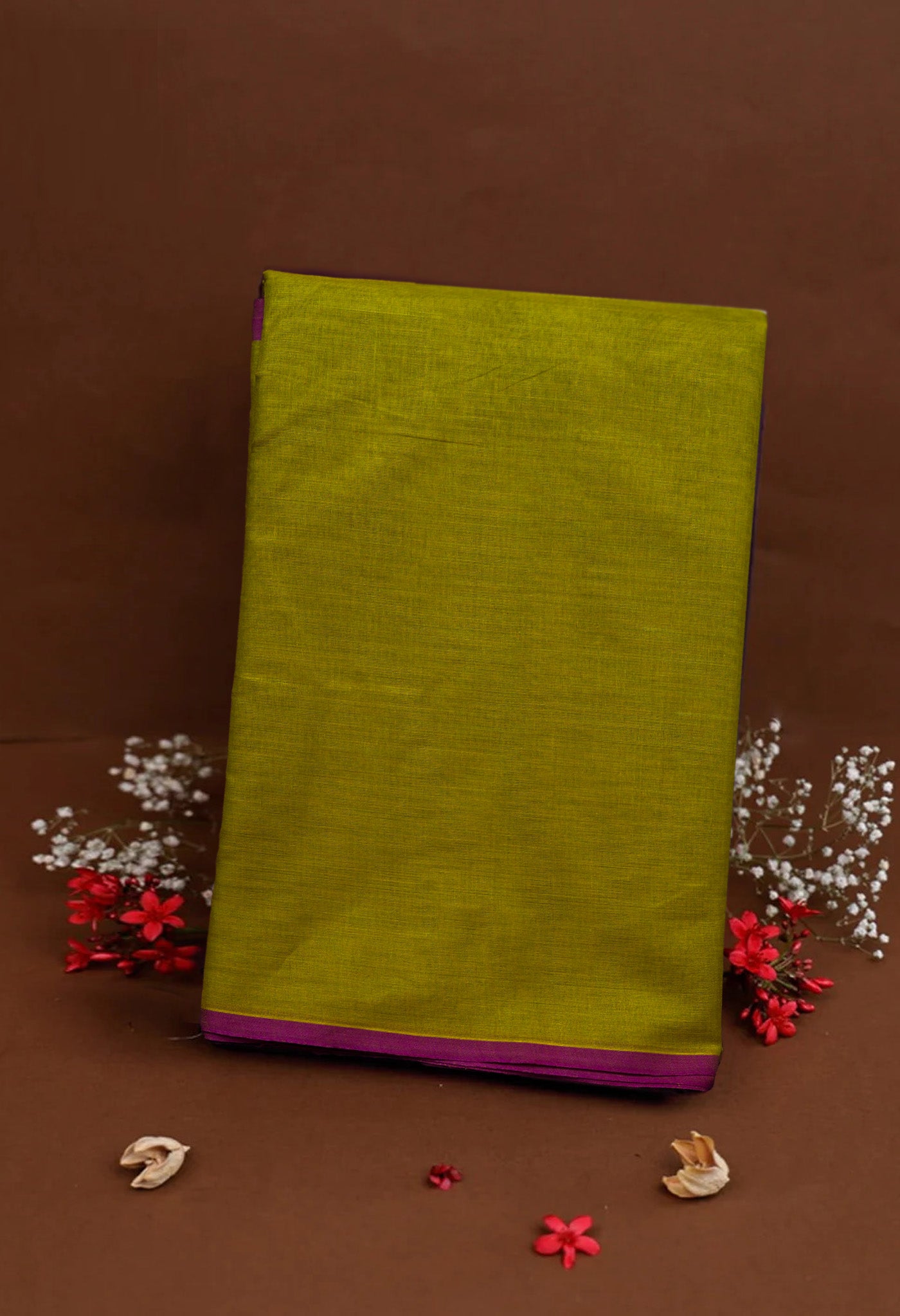 Mehindhi Green Pure Pavani Handcrafted Kanchi Cotton Saree-UNM82385