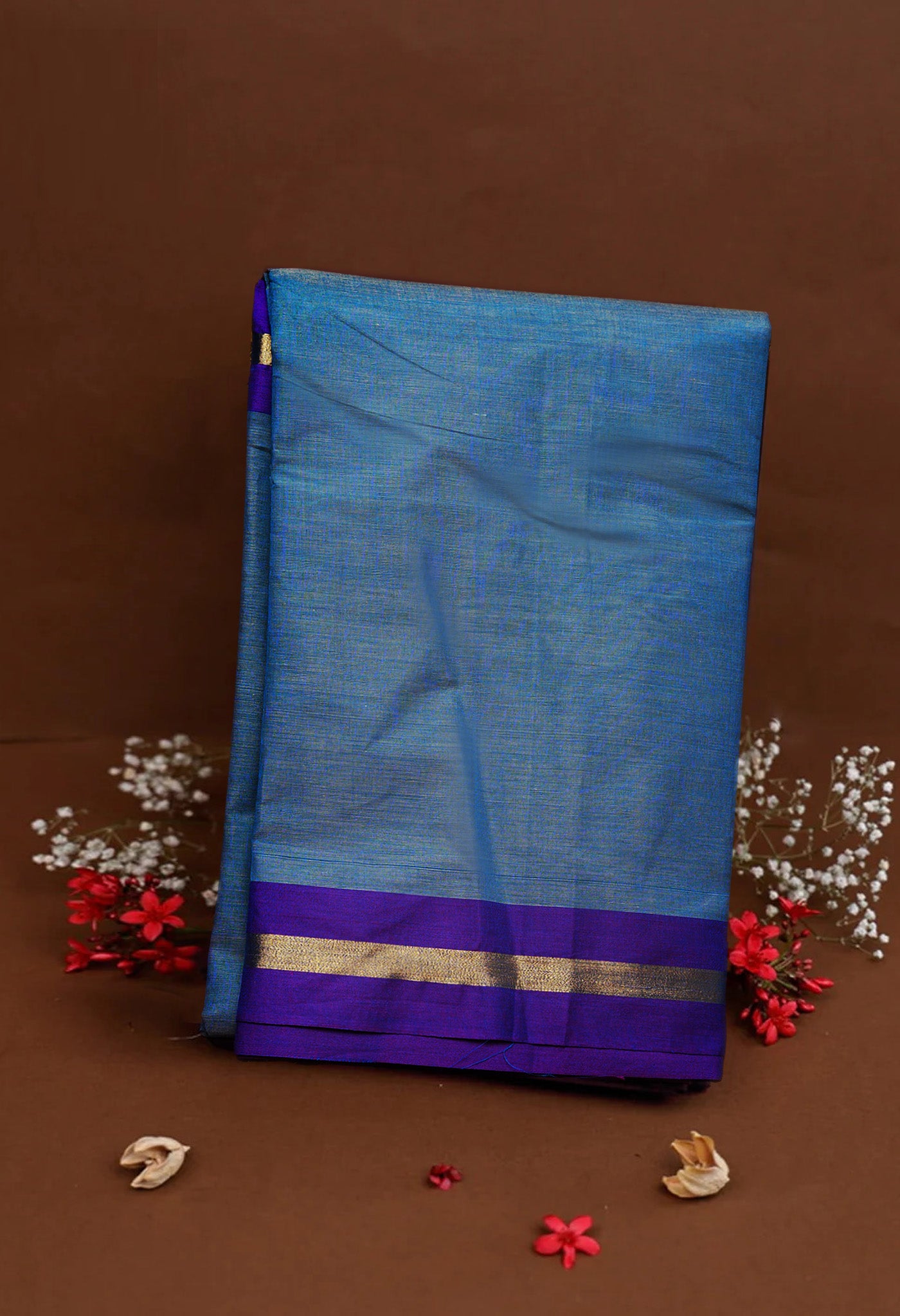 Blue Pure Pavani Handcrafted Kanchi Cotton Saree-UNM82395