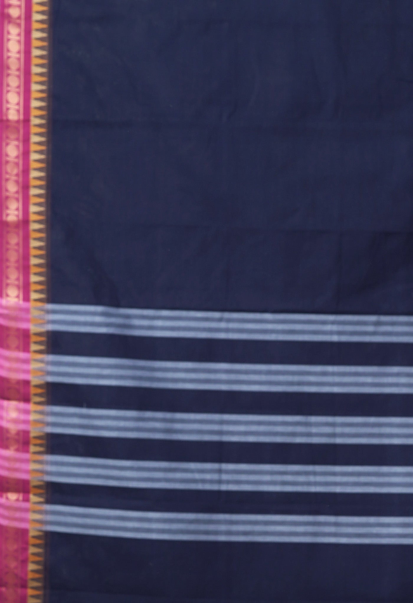 Navy Blue Pure Pavani Handcrafted Kanchi Cotton Saree-UNM82415