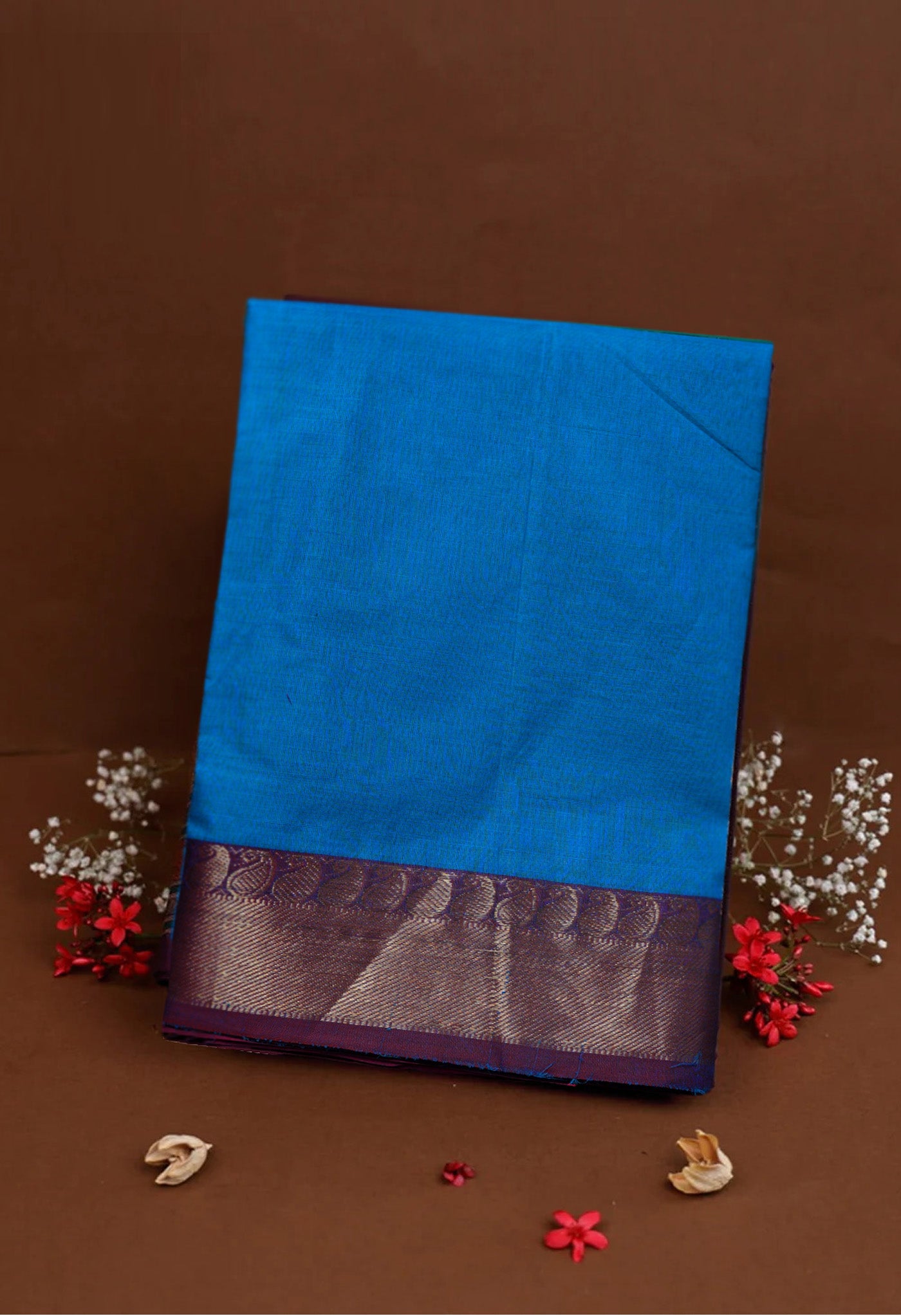 Blue Pure Pavani Handcrafted Kanchi Cotton Saree-UNM82422