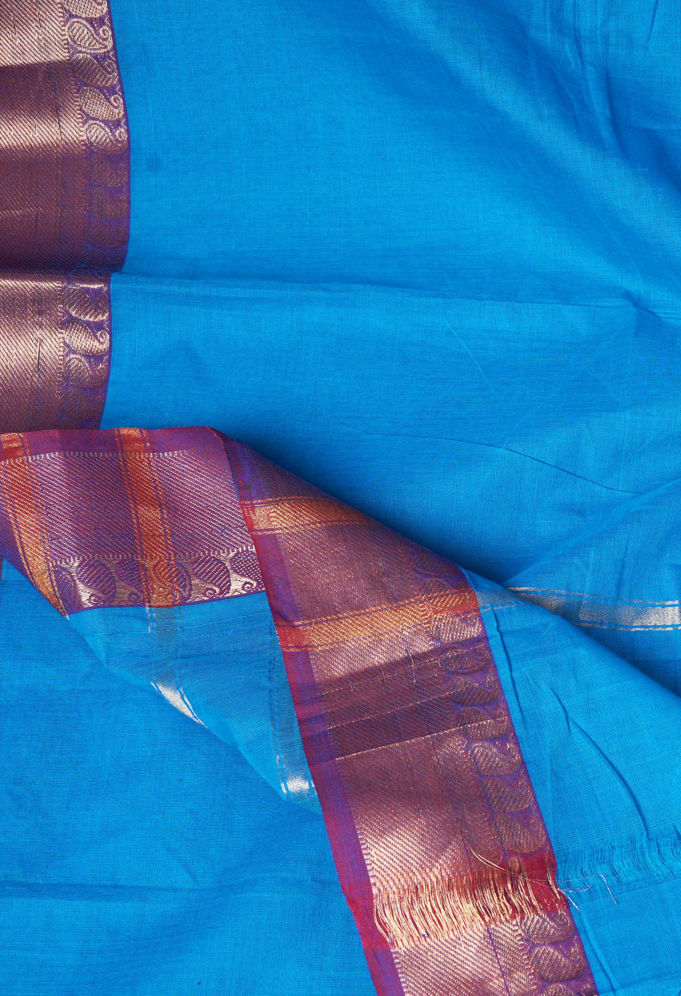 Blue Pure Pavani Handcrafted Kanchi Cotton Saree-UNM82422