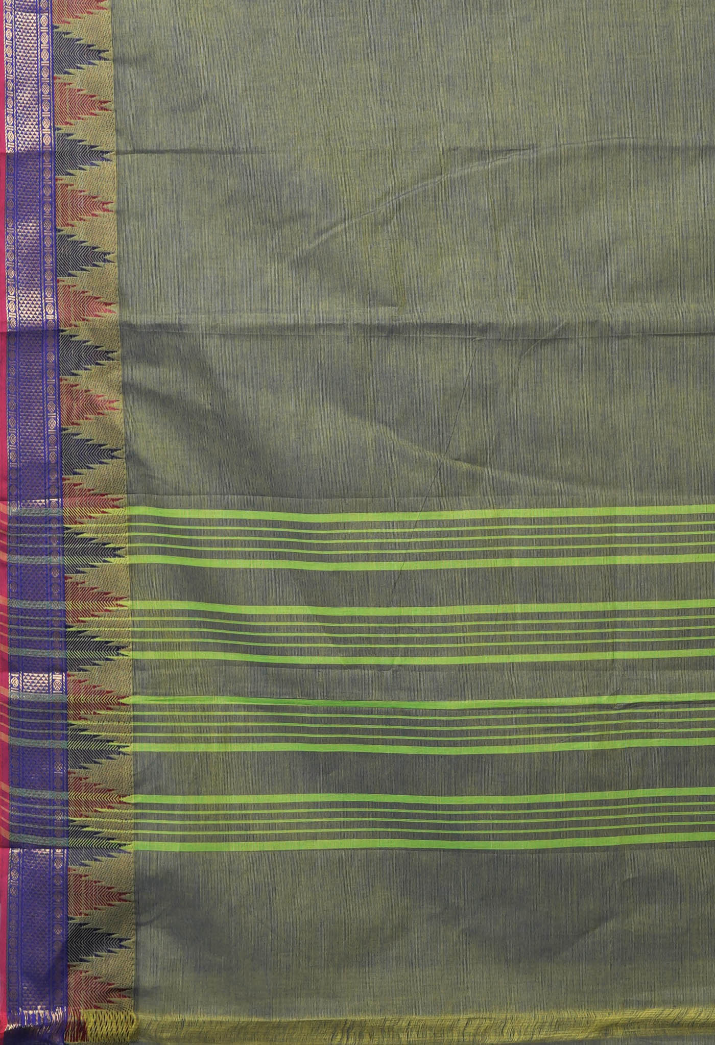 Green Pure Pavani Handcrafted Kanchi Cotton Saree-UNM82434