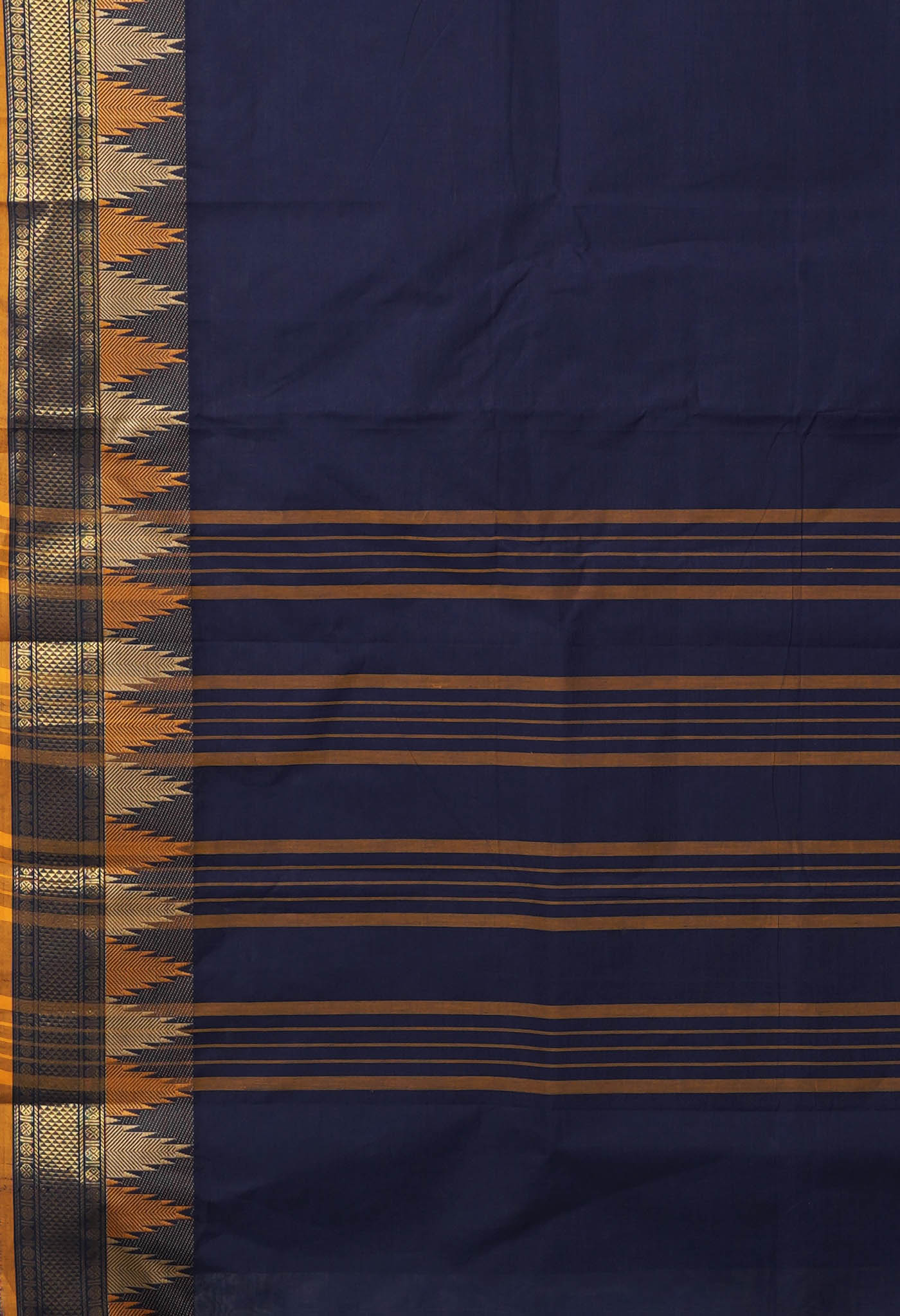 Navy Blue Pure Pavani Handcrafted Kanchi Cotton Saree-UNM82436