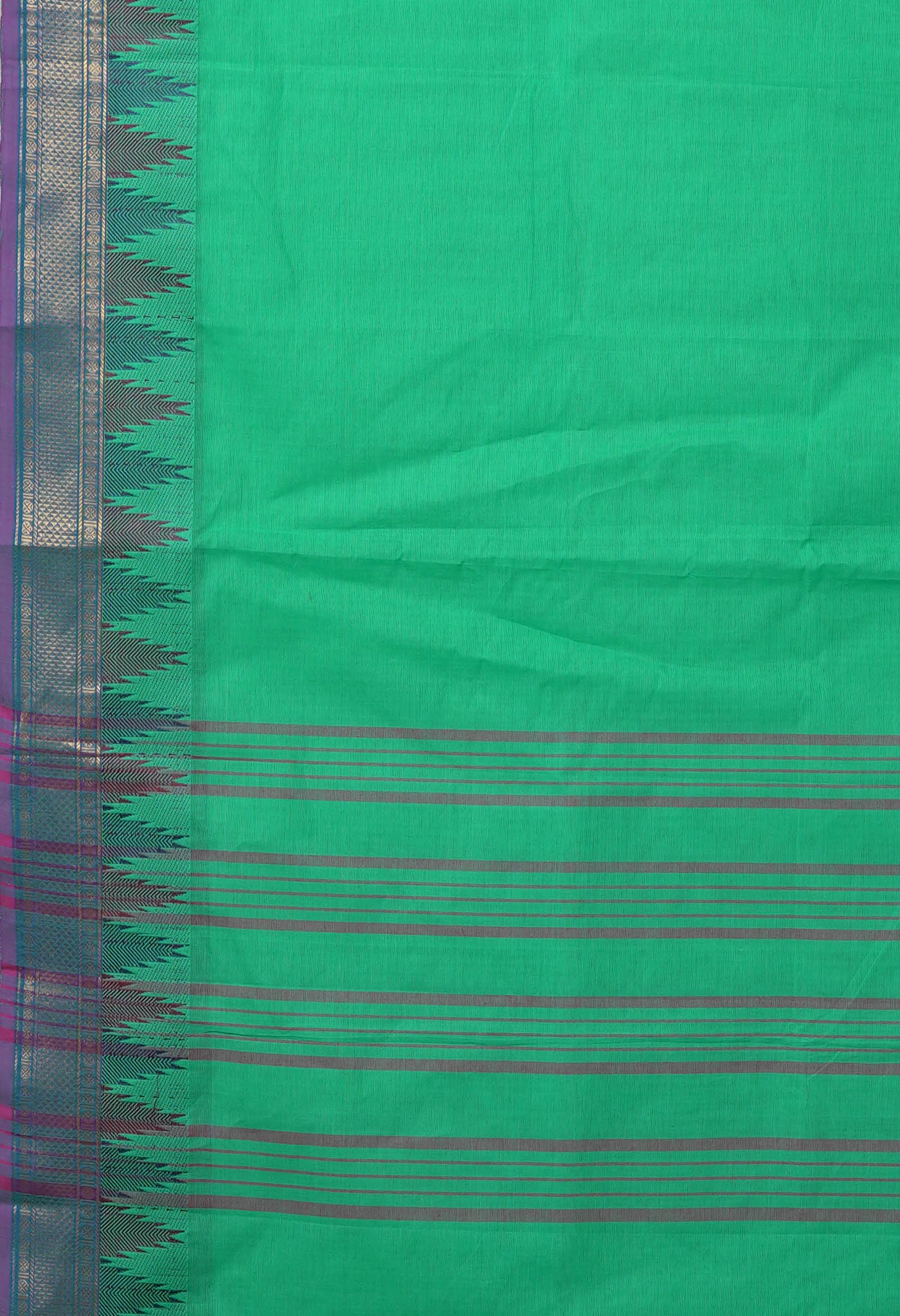 Turquoise Green Pure Pavani Handcrafted Kanchi Cotton Saree-UNM82442