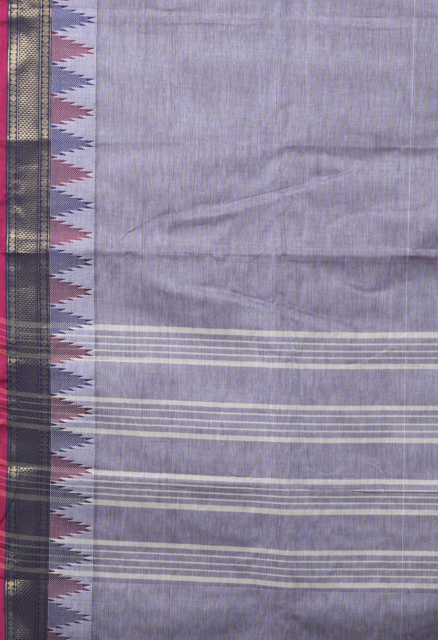 Grey Pure Pavani Handcrafted Kanchi Cotton Saree-UNM82443