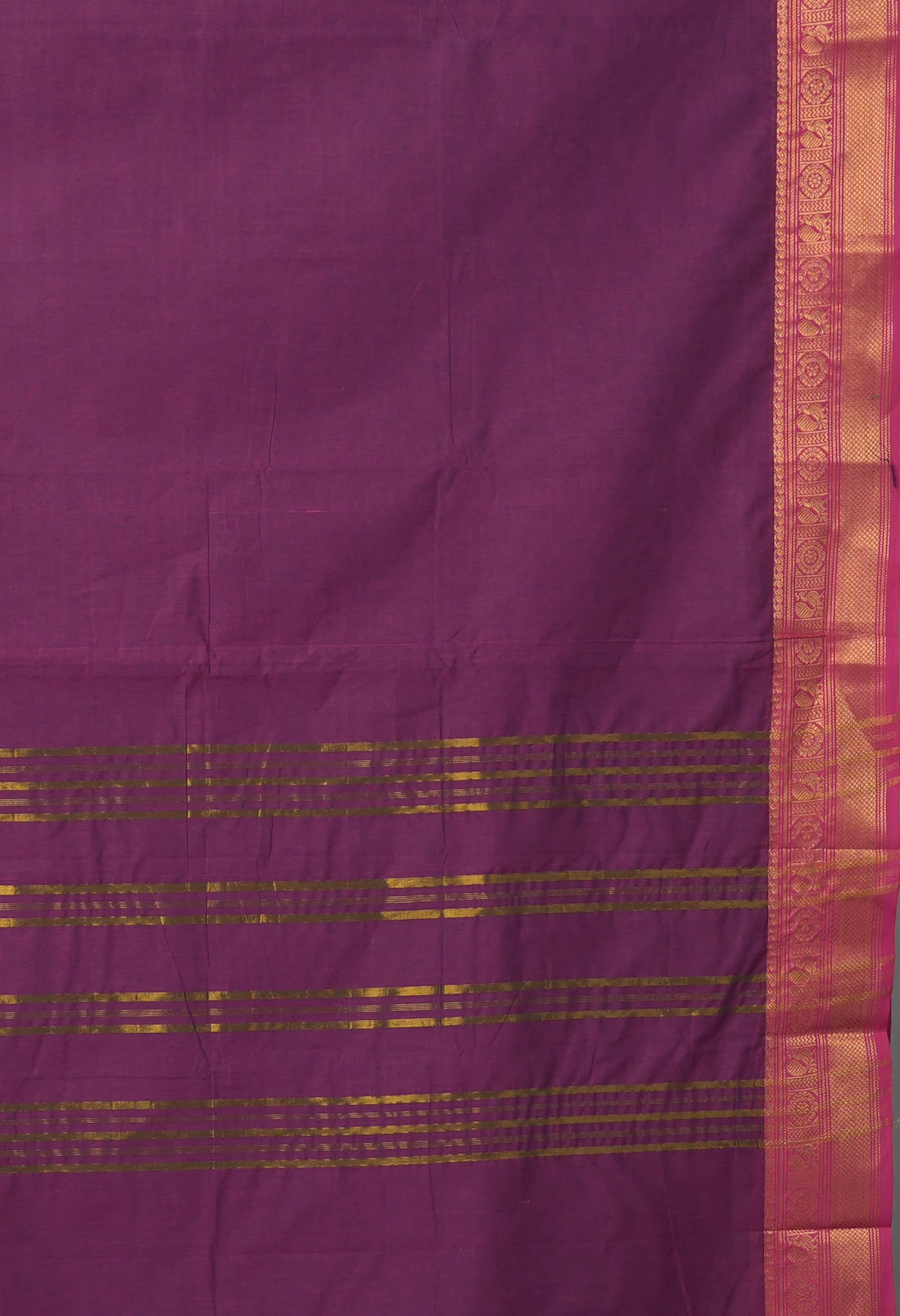 Dark Pink Pure Pavani Handcrafted Kanchi Cotton Saree-UNM82446