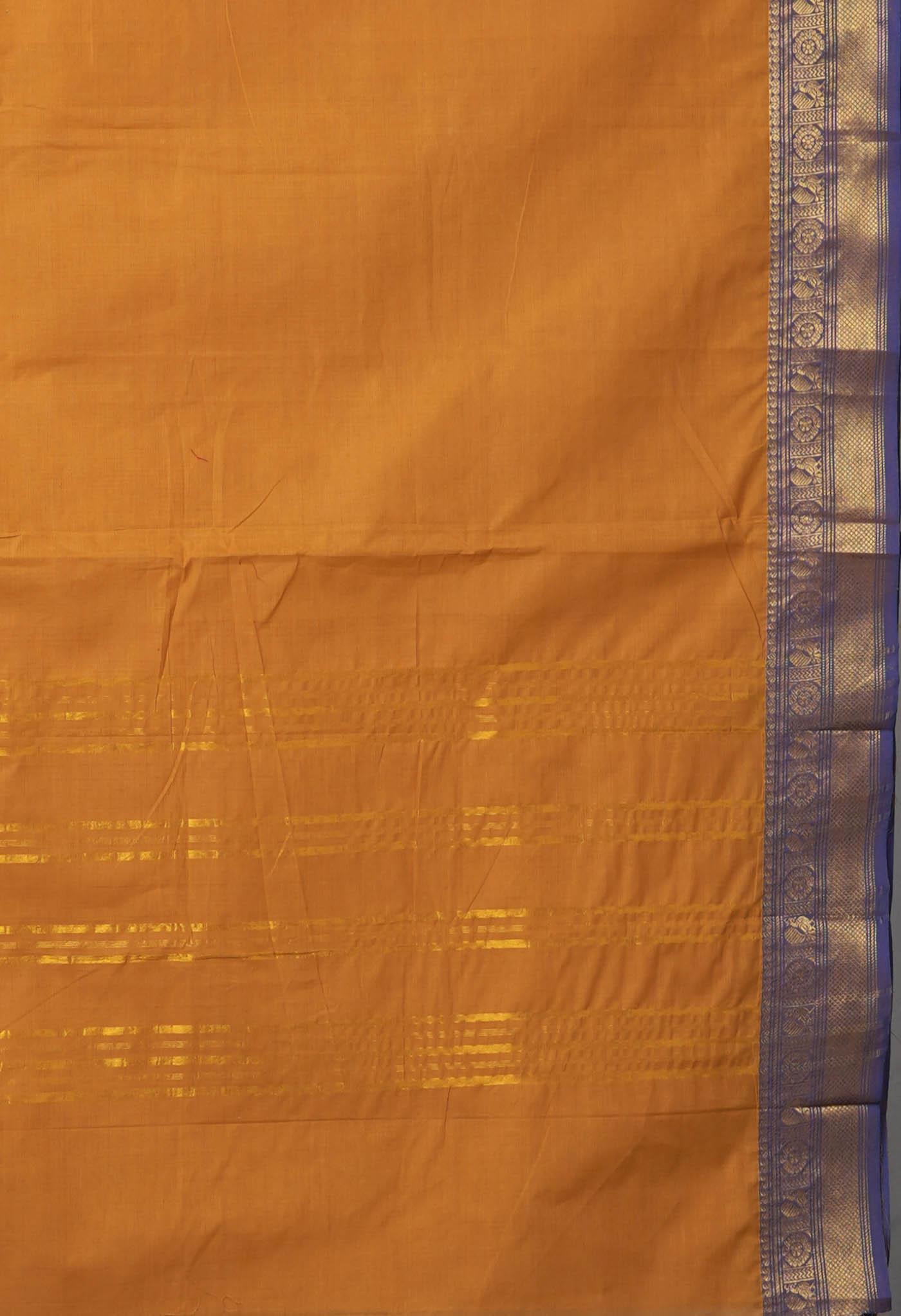 Mustard Yellow Pure Pavani Handcrafted Kanchi Cotton Saree-UNM82447