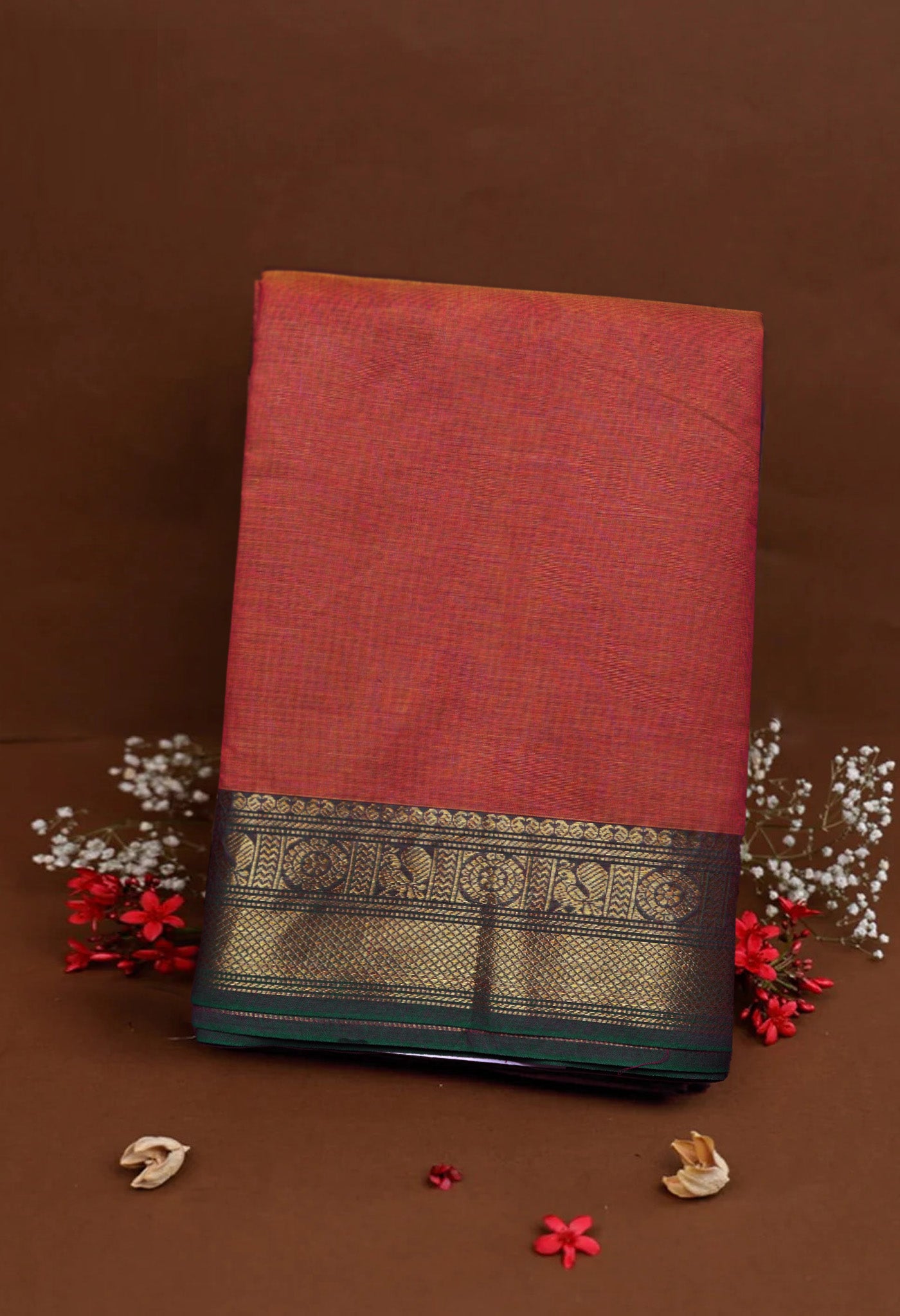 Blush Pink Pure Pavani Handcrafted Kanchi Cotton Saree-UNM82451