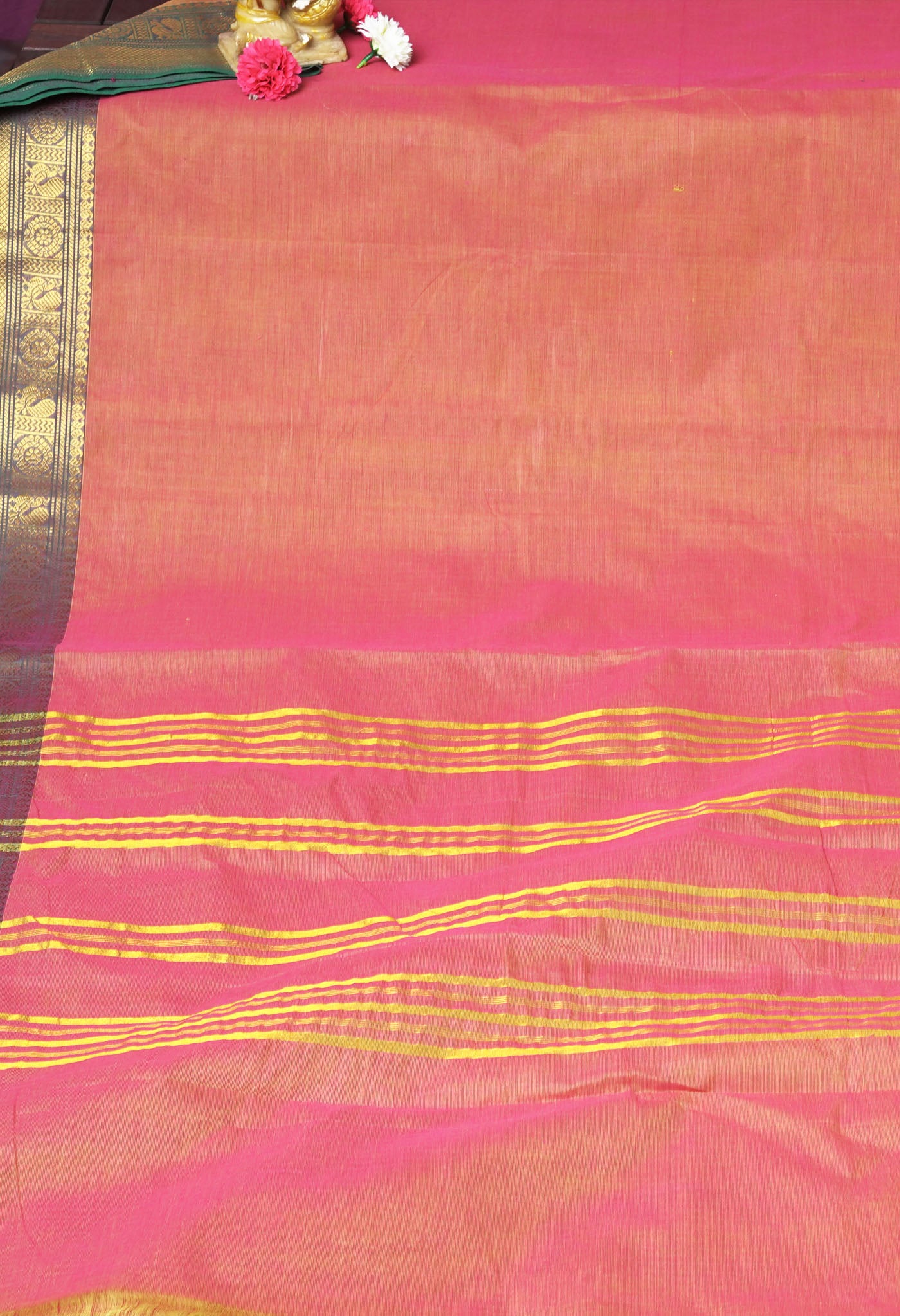Blush Pink Pure Pavani Handcrafted Kanchi Cotton Saree-UNM82451
