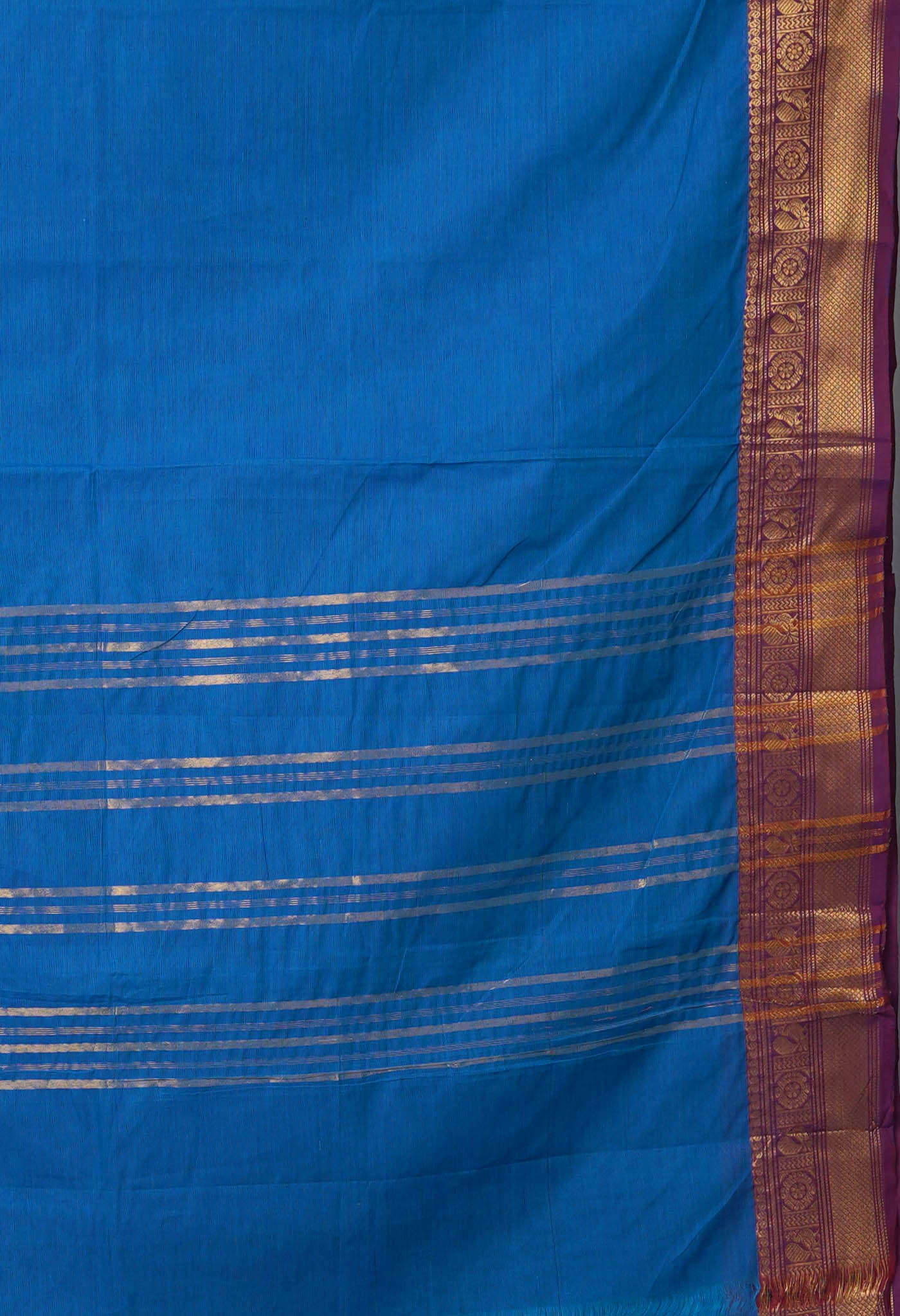 Blue Pure Pavani Handcrafted Kanchi Cotton Saree-UNM82452
