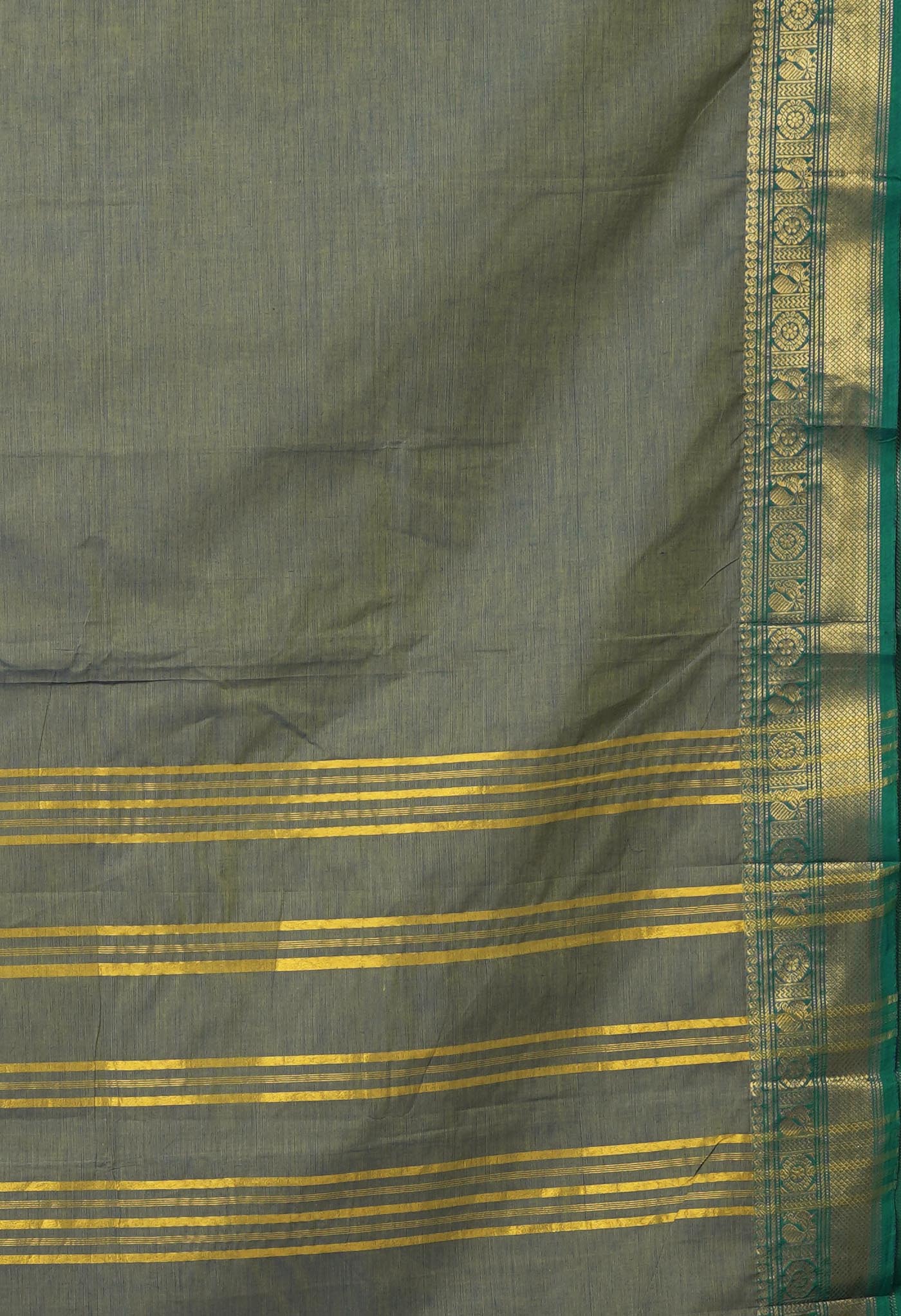 Olive Green Pure Pavani Handcrafted Kanchi Cotton Saree-UNM82454