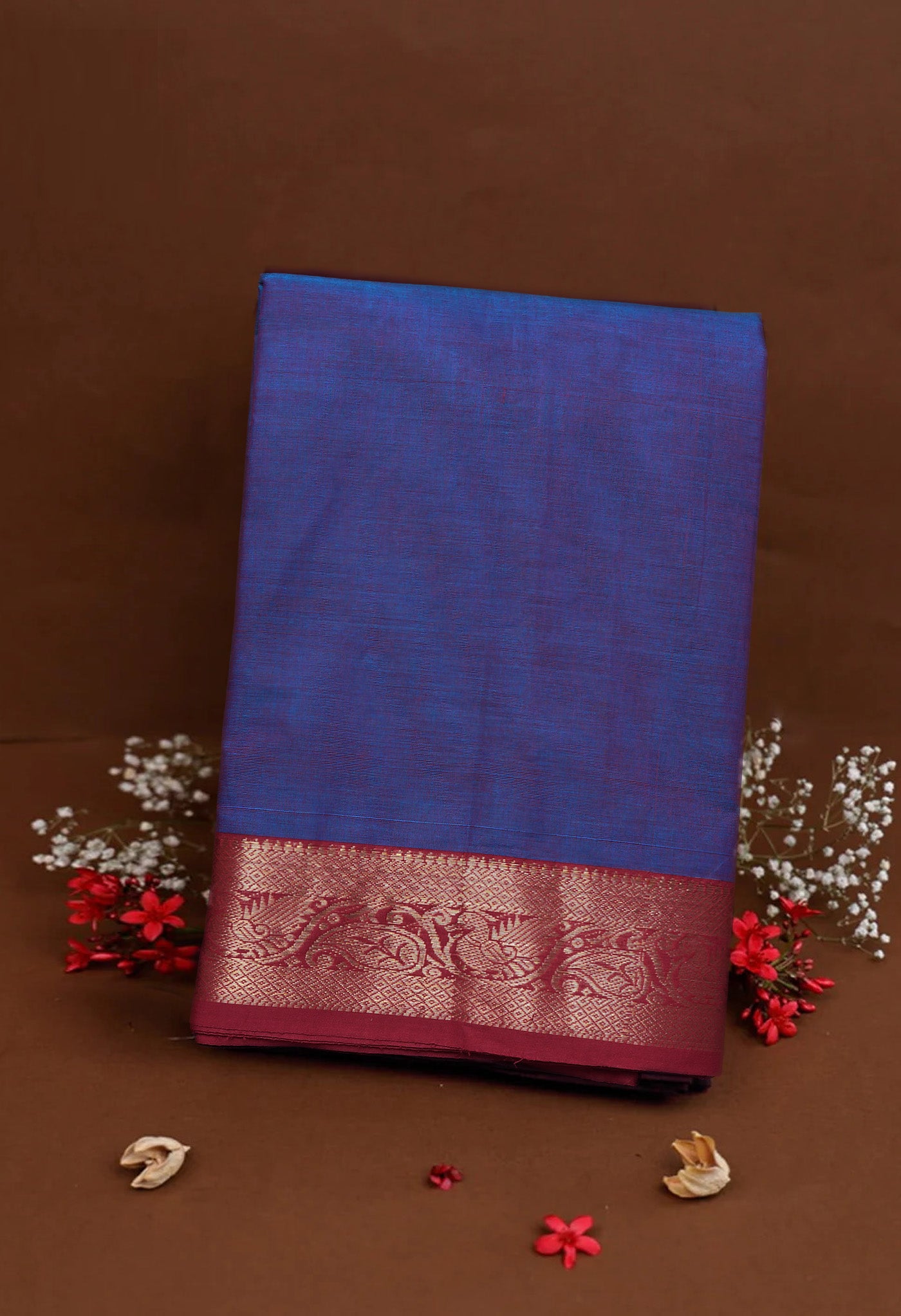 Blue Pure Pavani Handcrafted Kanchi Cotton Saree-UNM82460