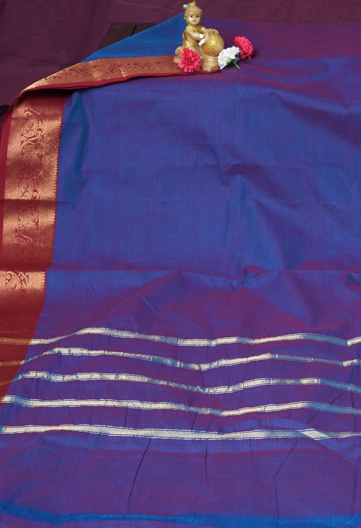 Blue Pure Pavani Handcrafted Kanchi Cotton Saree-UNM82460