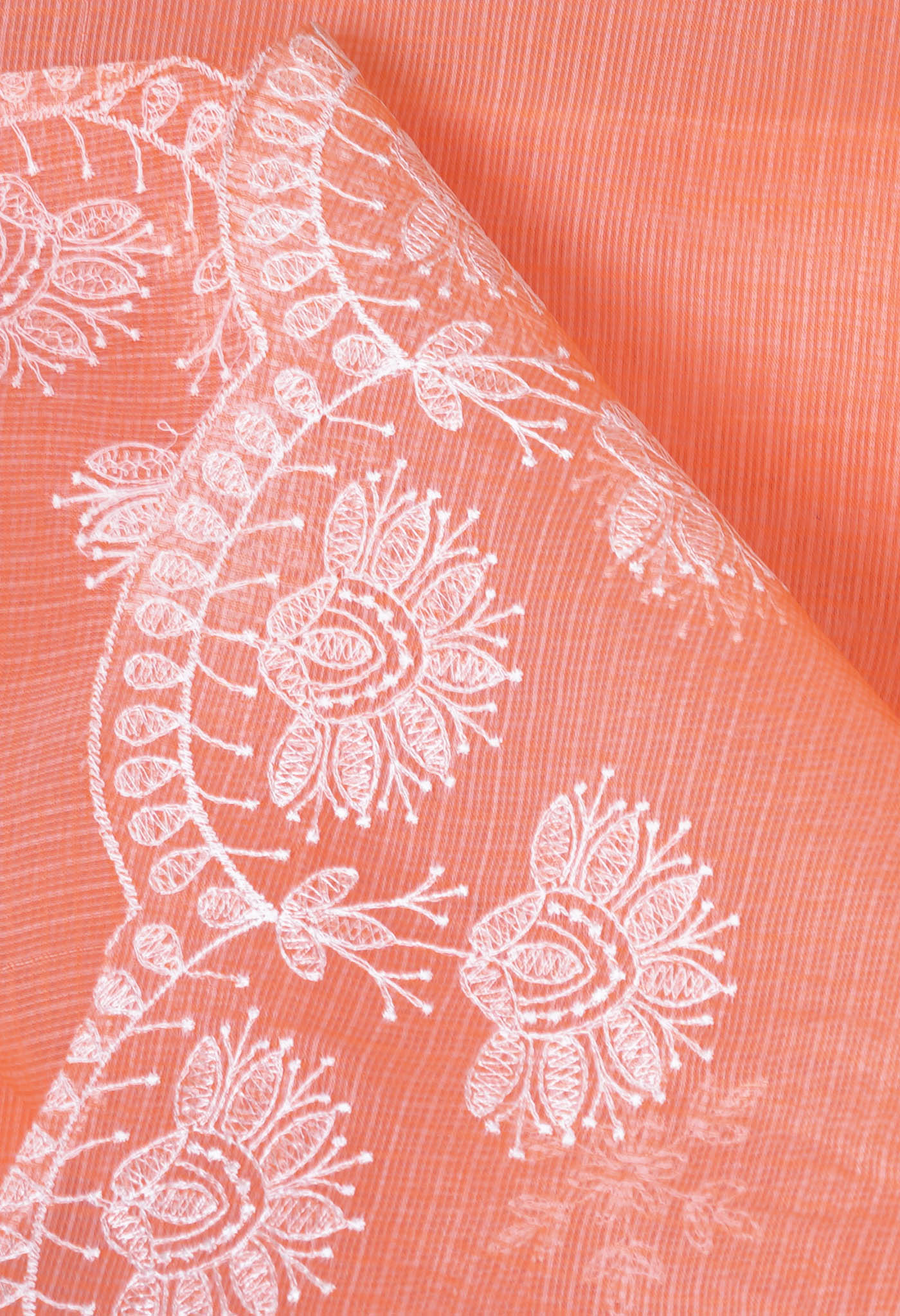 Orange Pure Emboridery Kota Saree-UNM82488