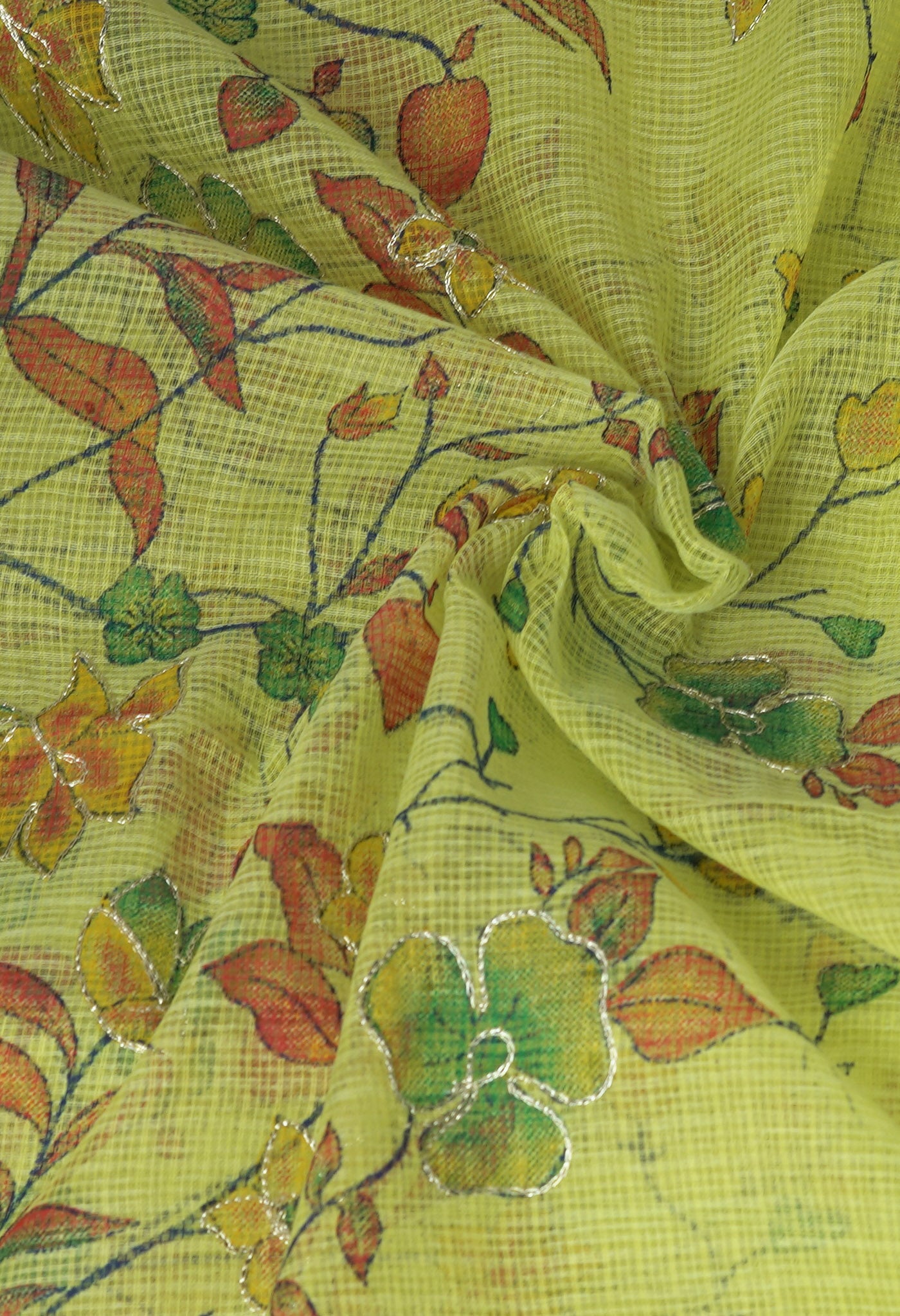 Green Pure Hand Painted With Emboridery Kota Saree-UNM82513