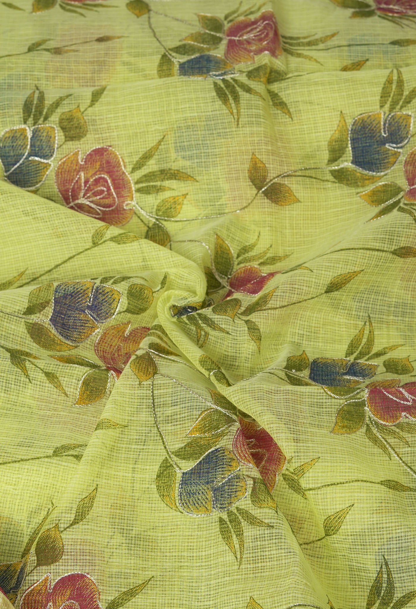 Green Pure Hand Painted With Emboridery Kota Saree-UNM82517