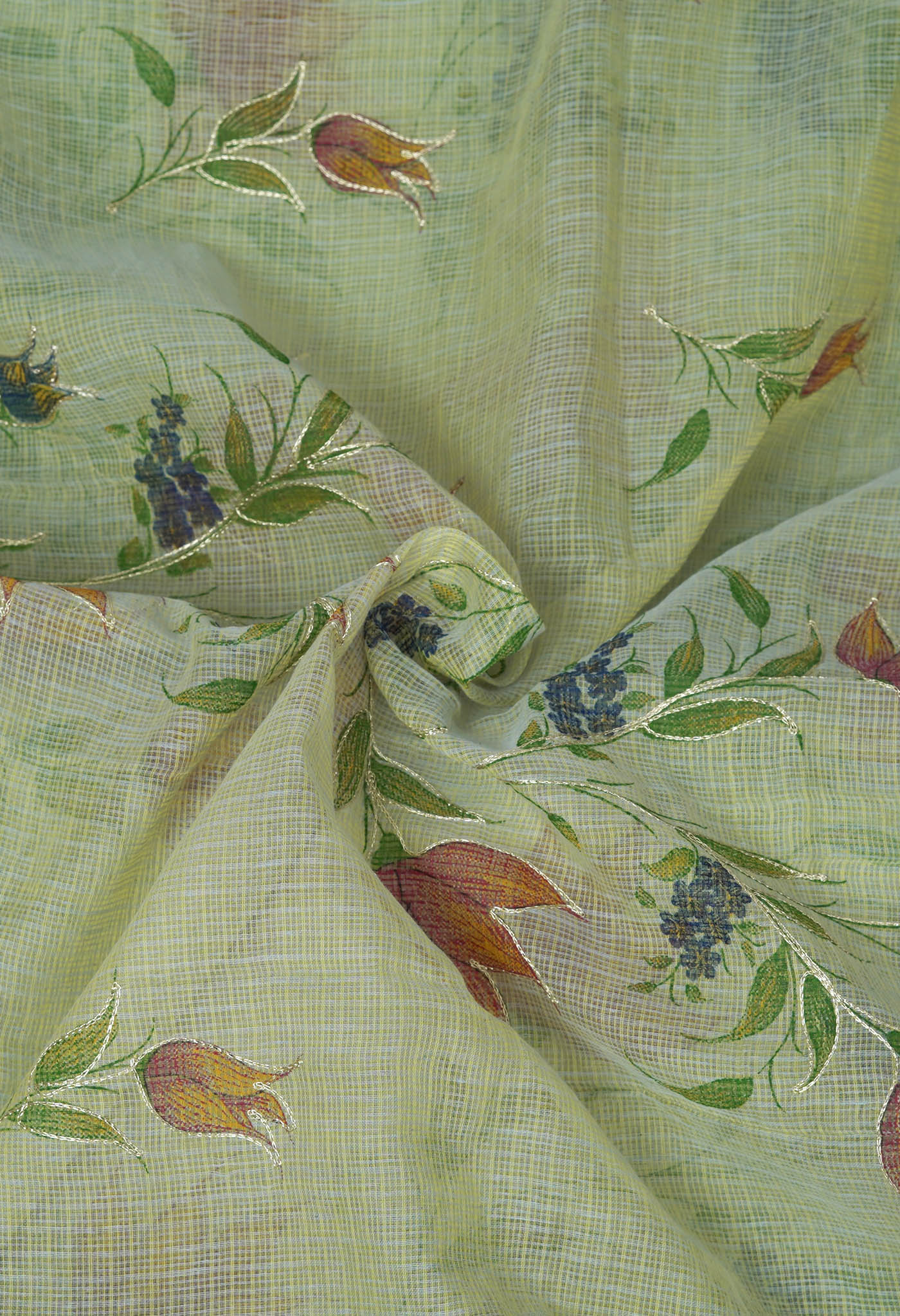 Green Pure Hand Painted With Emboridery Kota Saree-UNM82520