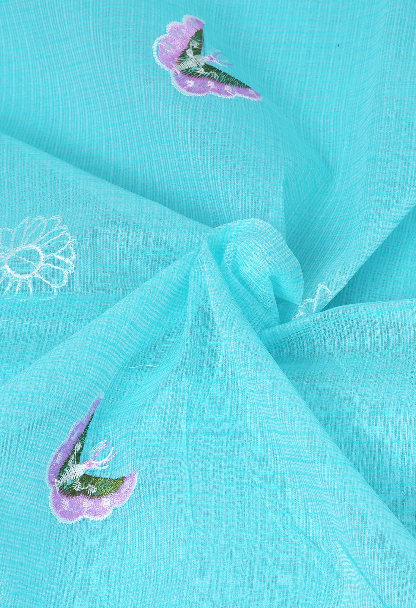 Blue Pure Emboridery Kota Saree-UNM82524
