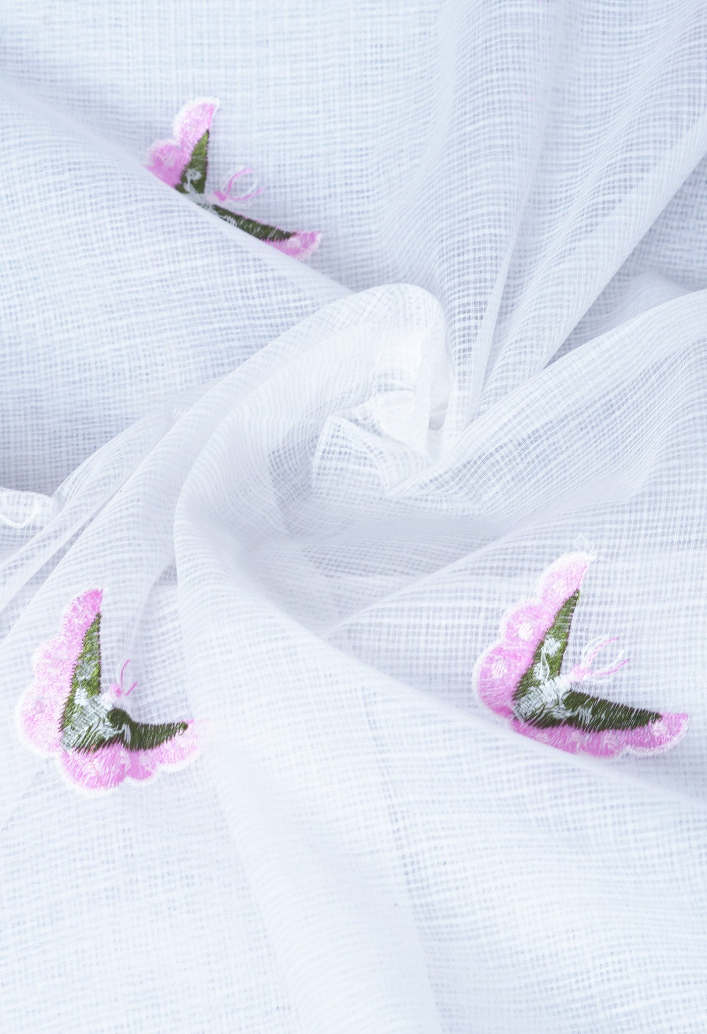 White Pure Emboridery Kota Saree-UNM82525