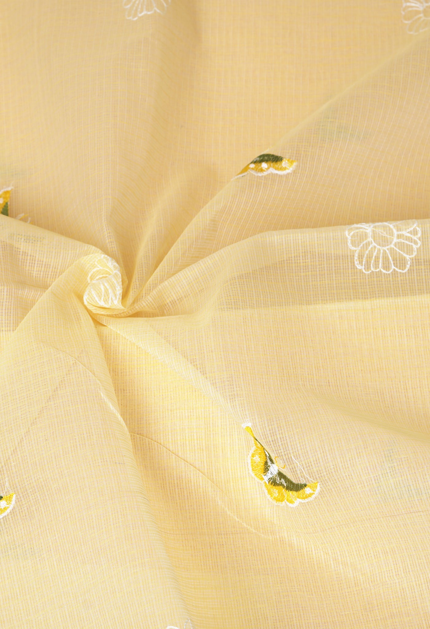Yellow Pure Emboridery Kota Saree-UNM82531