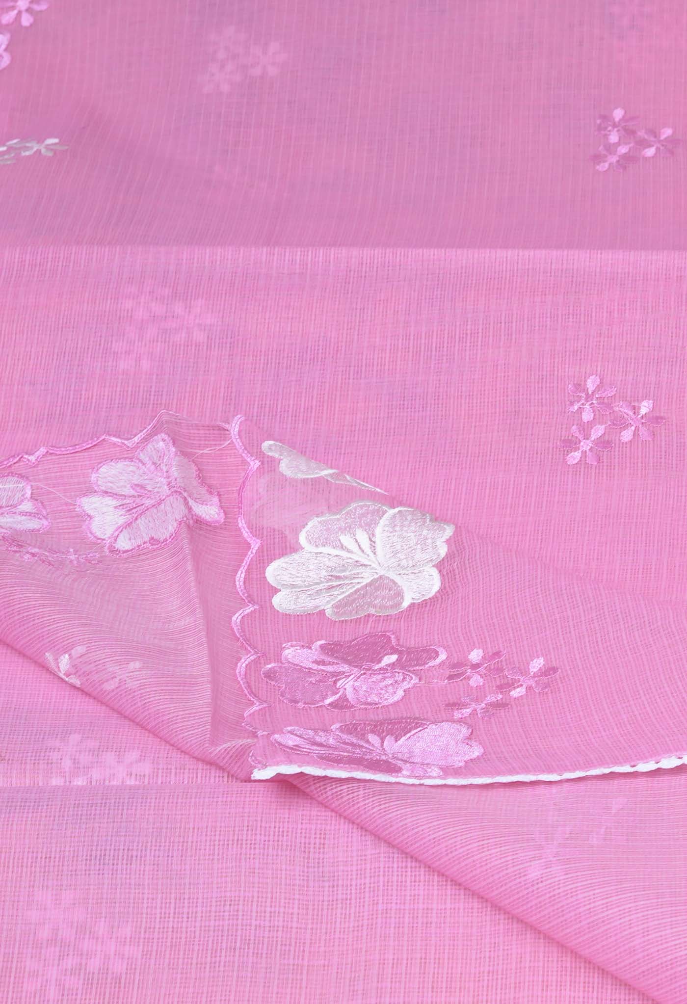 Pink Pure Emboridery Kota Saree-UNM82537