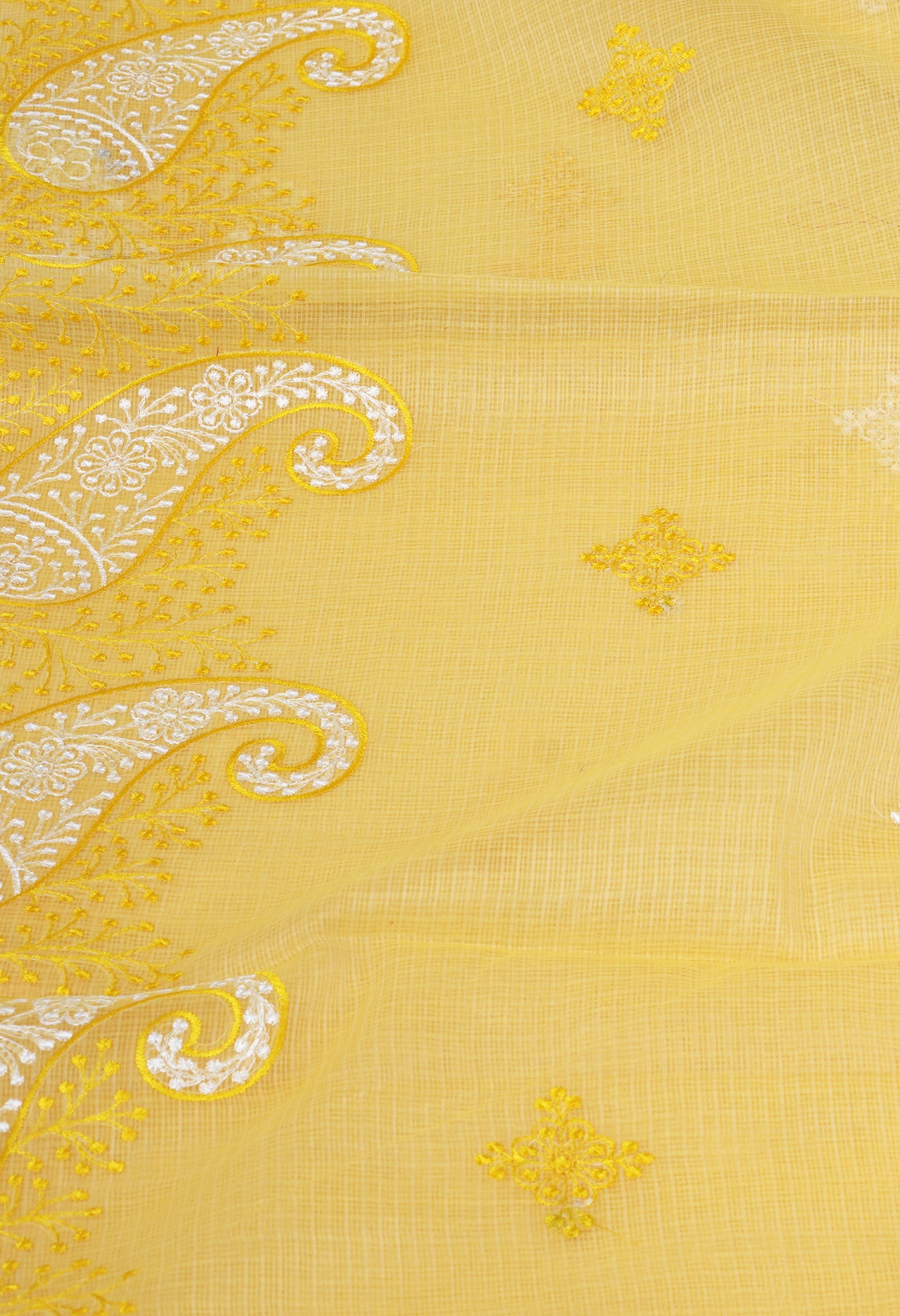 Yellow Pure Emboridery Kota Saree-UNM82550
