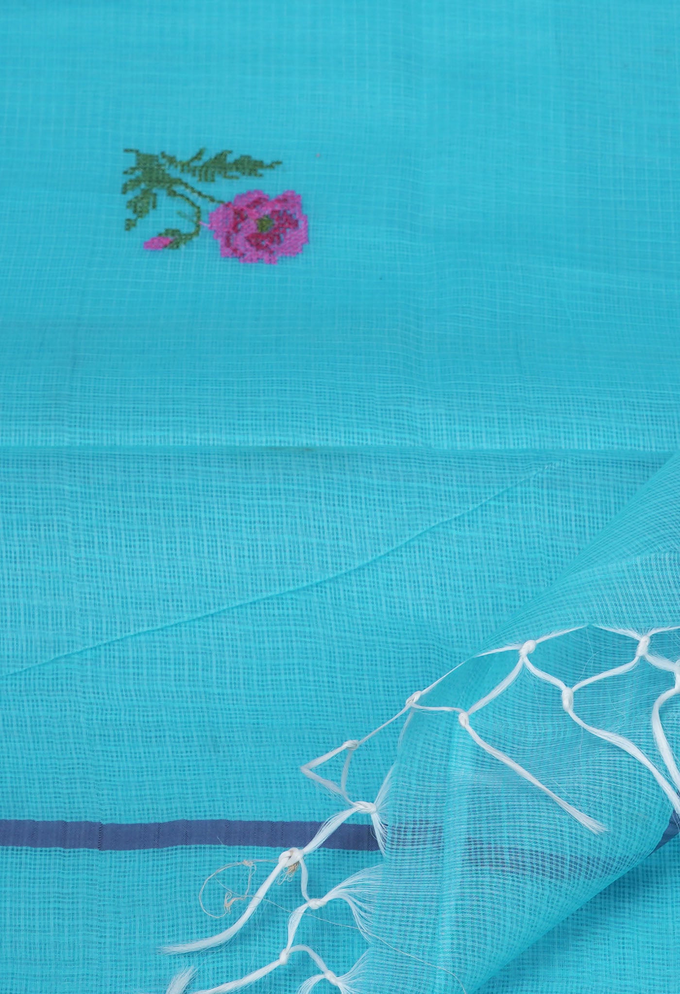 Blue Pure Emboridery Kota Saree-UNM82557