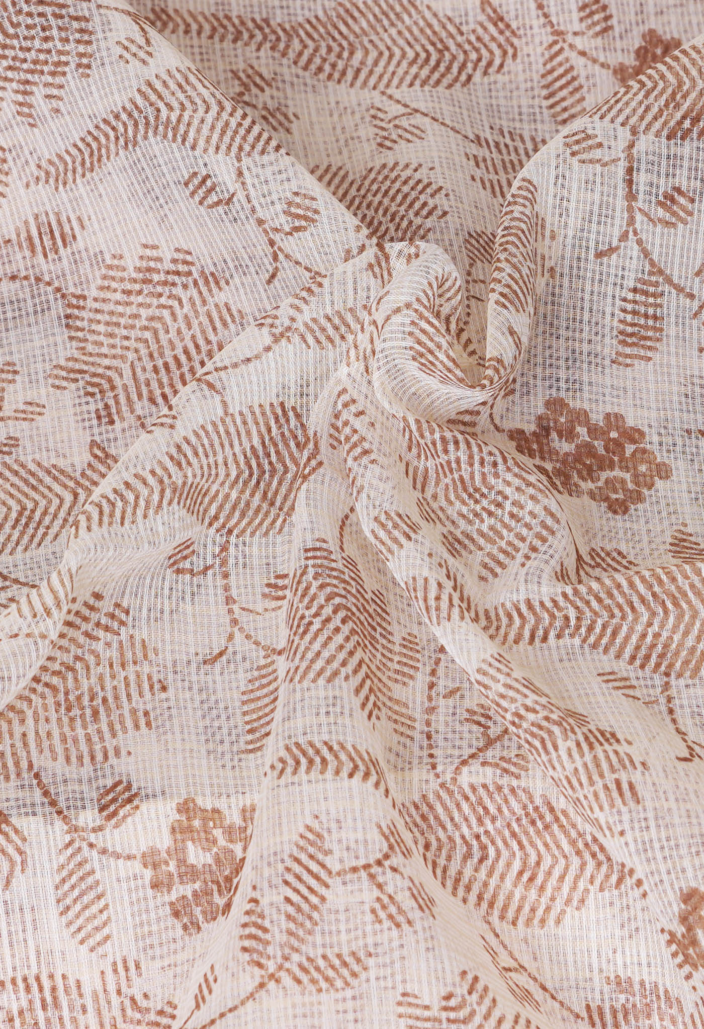 Cream Pure Hand Painted With Emboridery Kota Saree-UNM82565