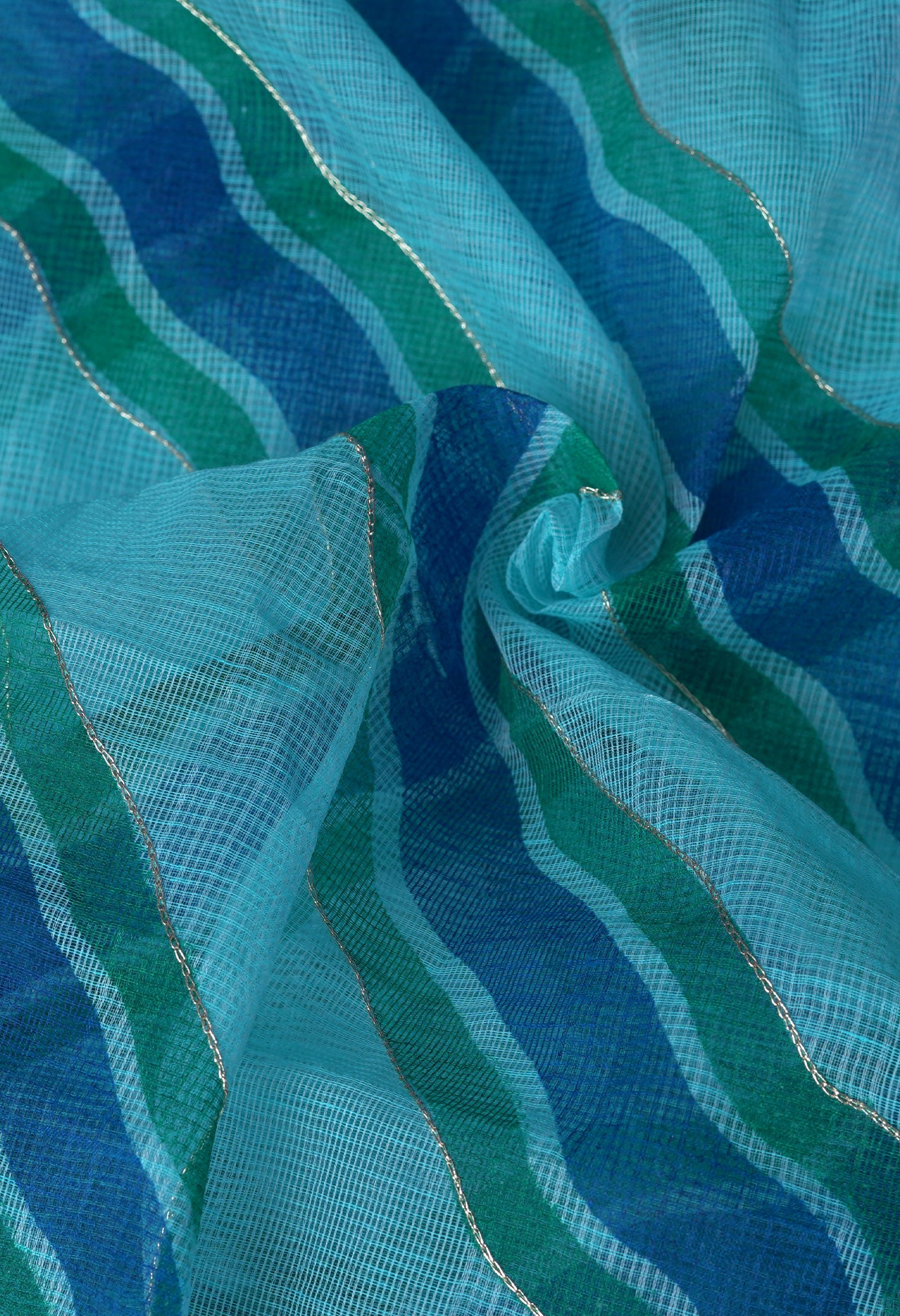 Blue Pure Hand Painted With Emboridery Kota Saree-UNM82568