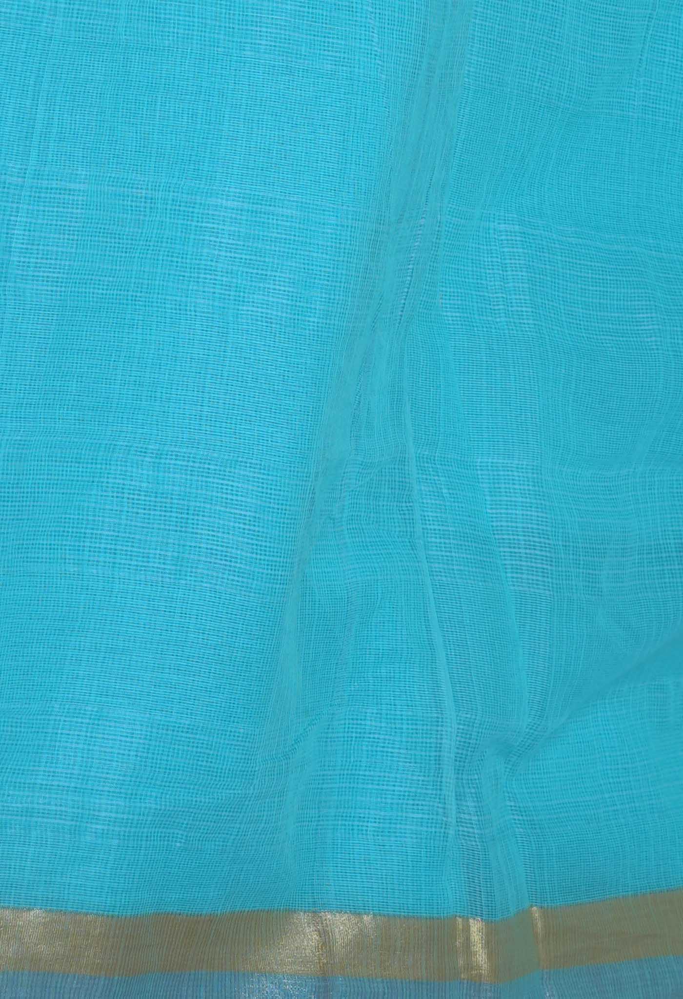 Blue Pure Hand Painted With Emboridery Kota Saree-UNM82568