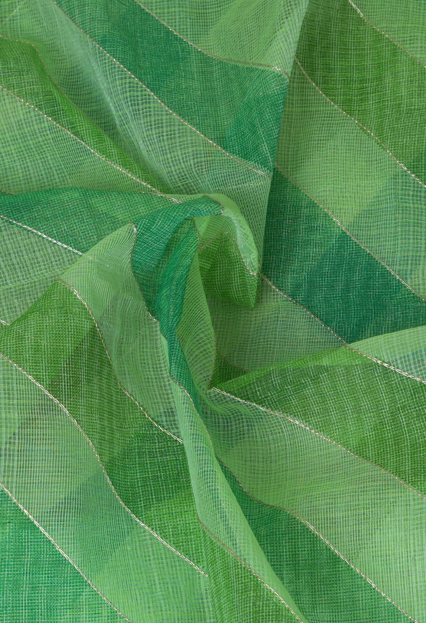 Green Pure Hand Painted With Emboridery Kota Saree-UNM82576