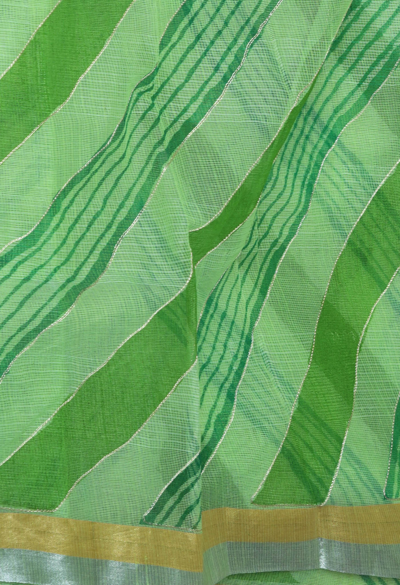 Green Pure Hand Painted With Emboridery Kota Saree-UNM82579