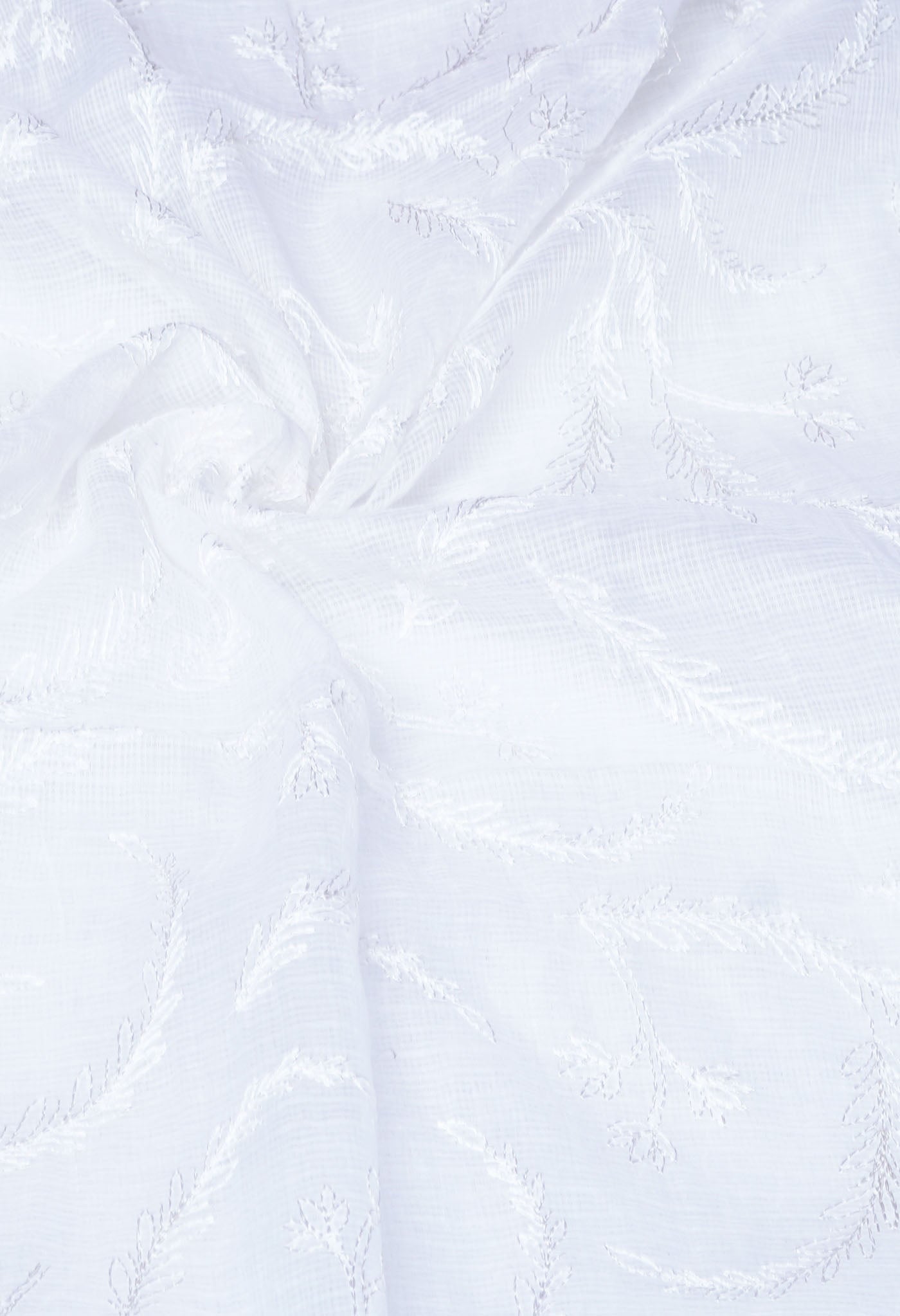White Pure Emboridery Kota Saree-UNM82584