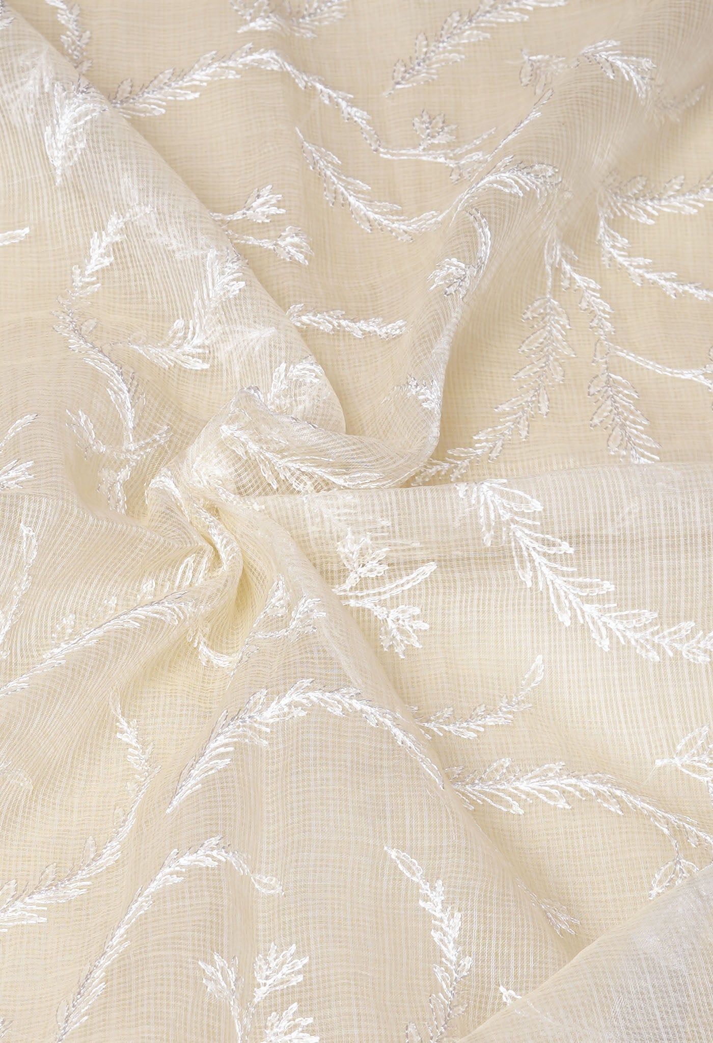 Cream Pure Emboridery Kota Saree-UNM82588