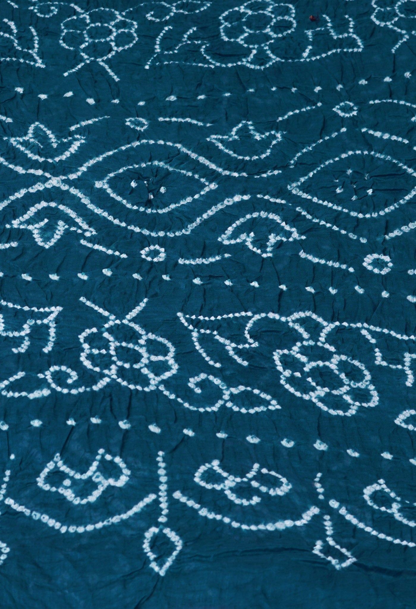 Peacock Blue Pure Bandhani Mulmul Cotton Saree-UNM82610