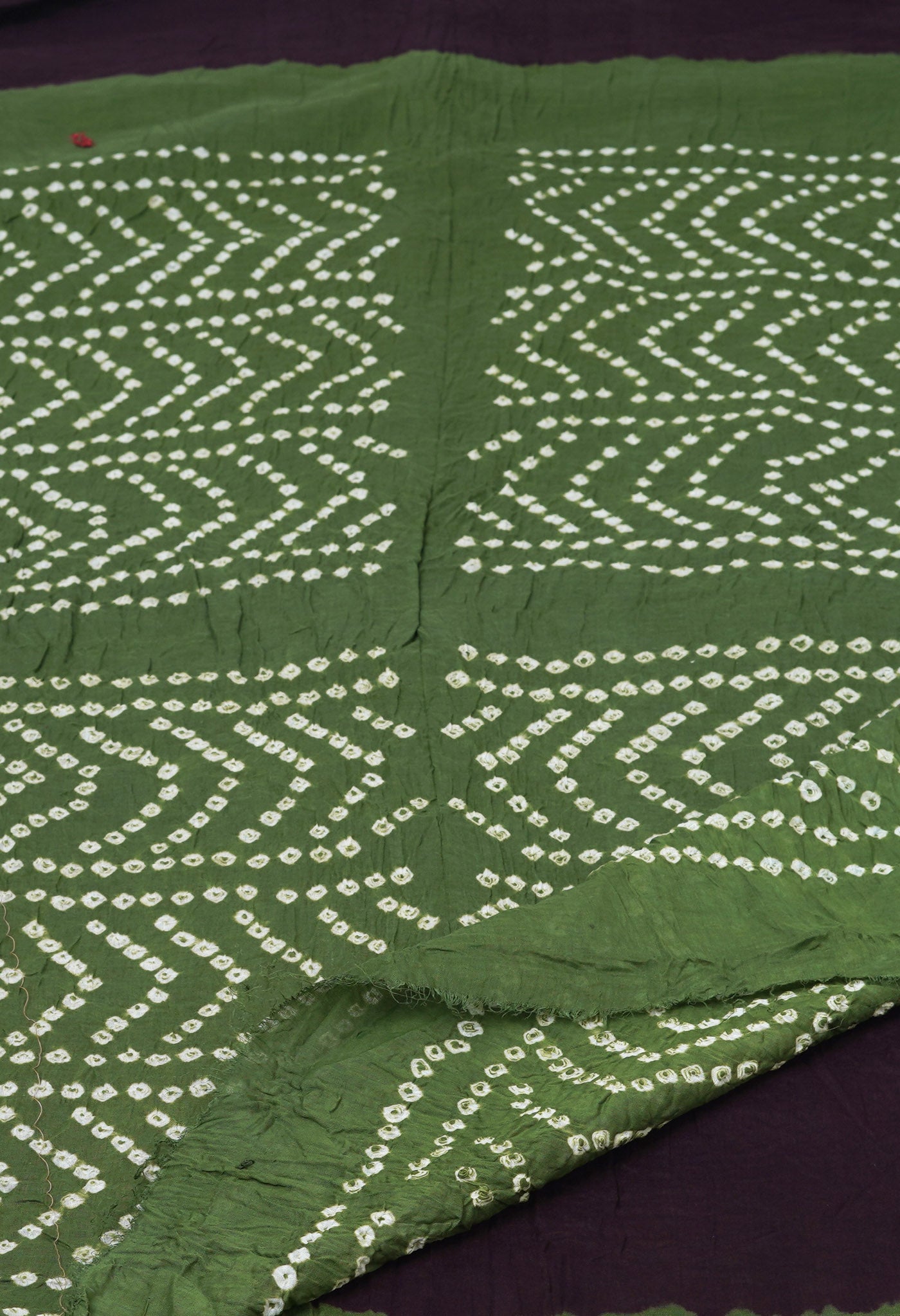 Dark Brown Pure Bandhani Mulmul Cotton Saree-UNM82612