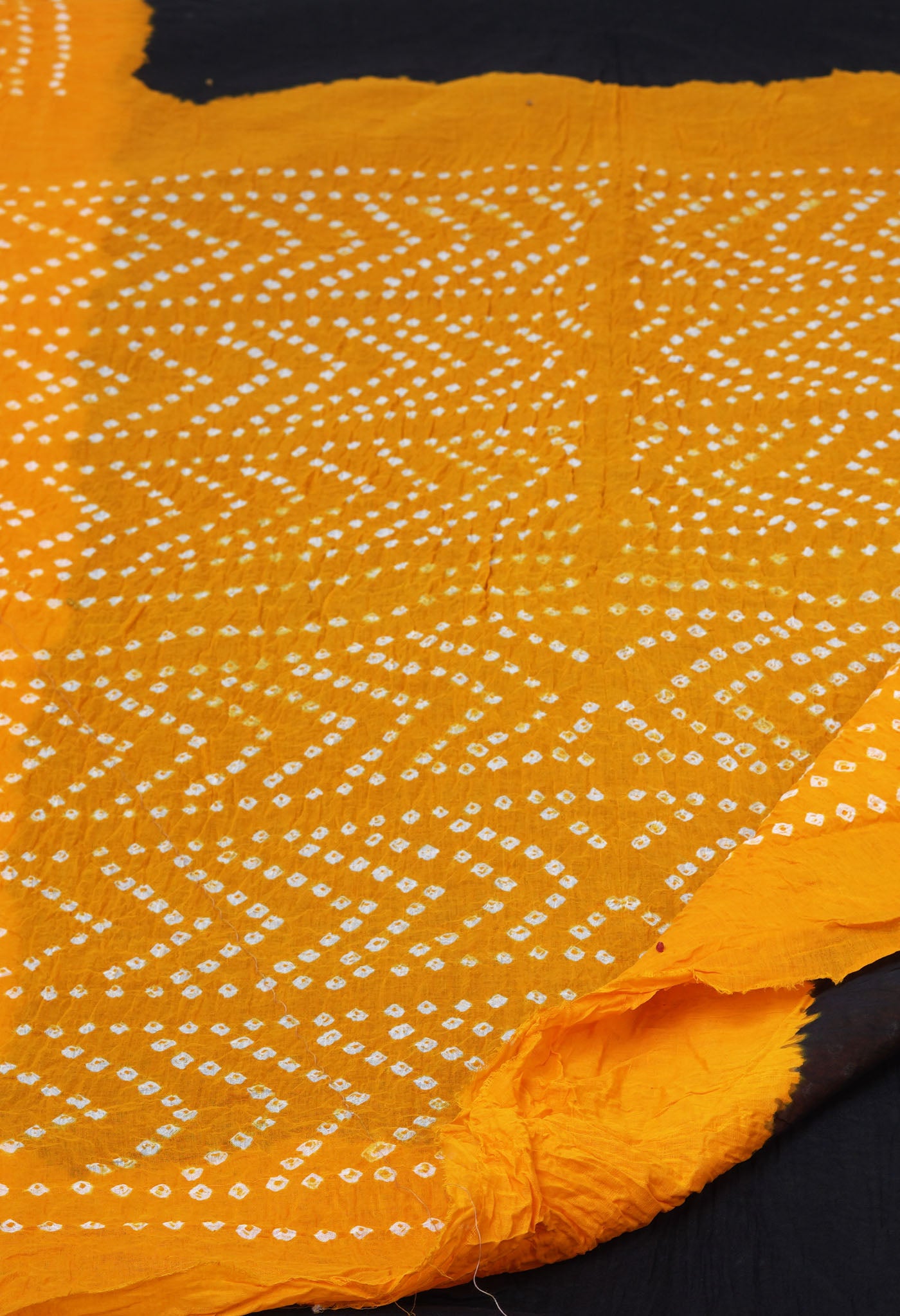 Black Pure Bandhani Mulmul Cotton Saree-UNM82616