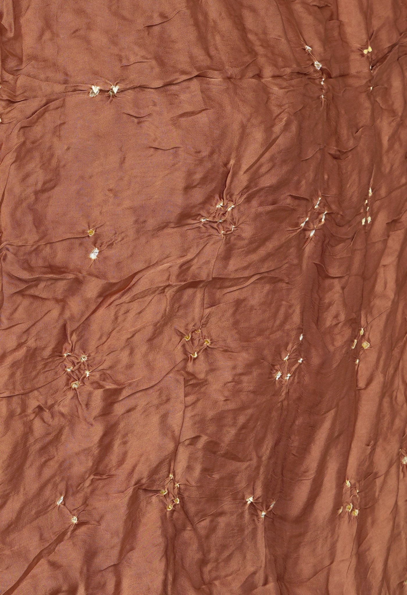 Cream Pure Bandhani Gaji Soft Silk Saree-UNM82625